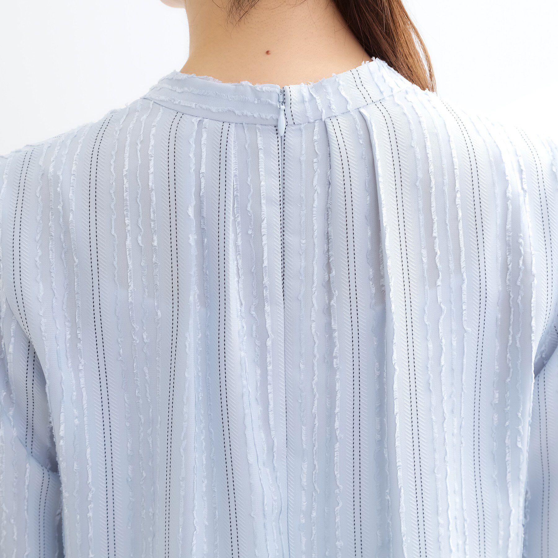 Reflect「【セットアップ可】ストライプ柄ジャカードブラウス」|シャツ・ブラウス|