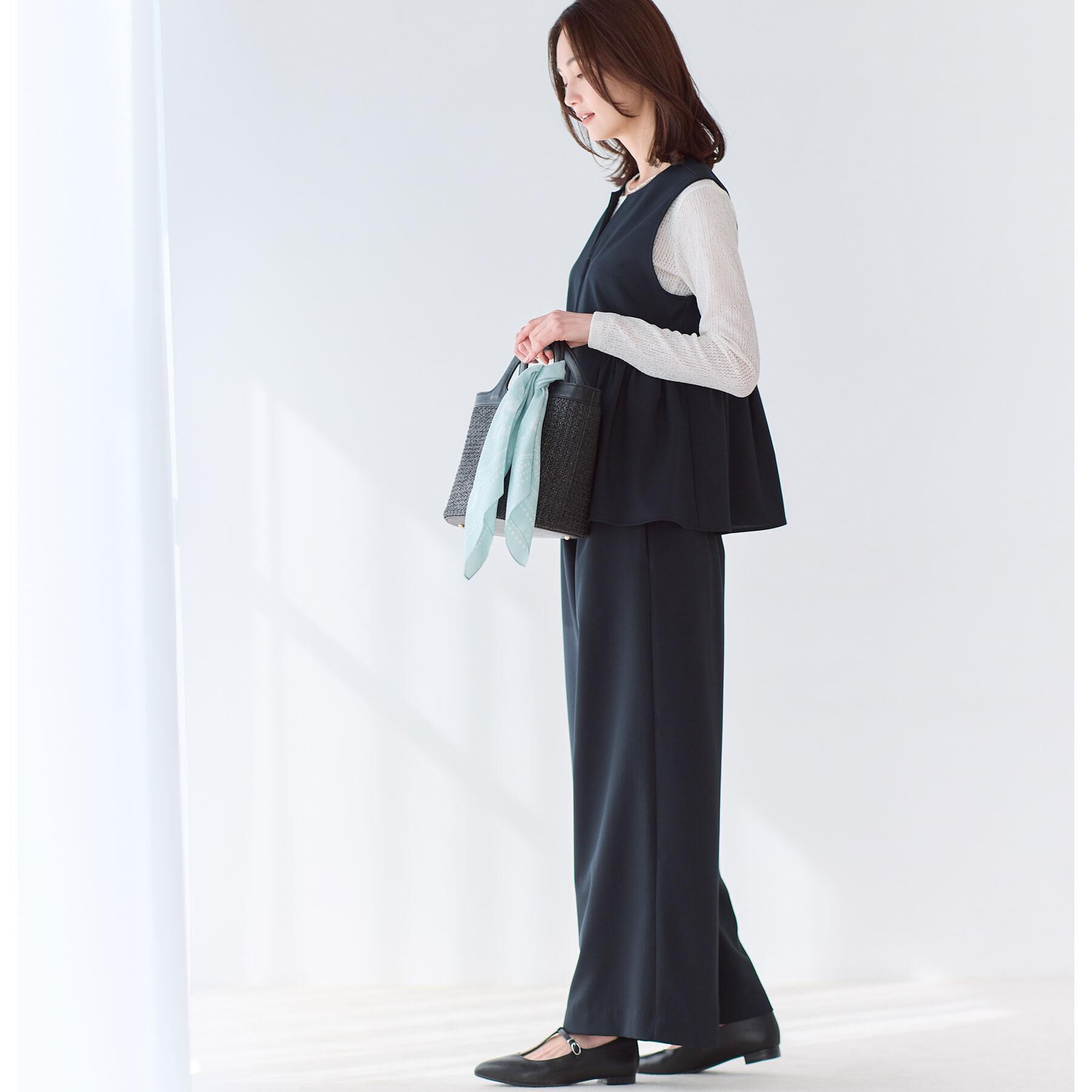 Reflect「【単品使い◎】ペプラムベスト＋リラクシーパンツセット」|スーツ|