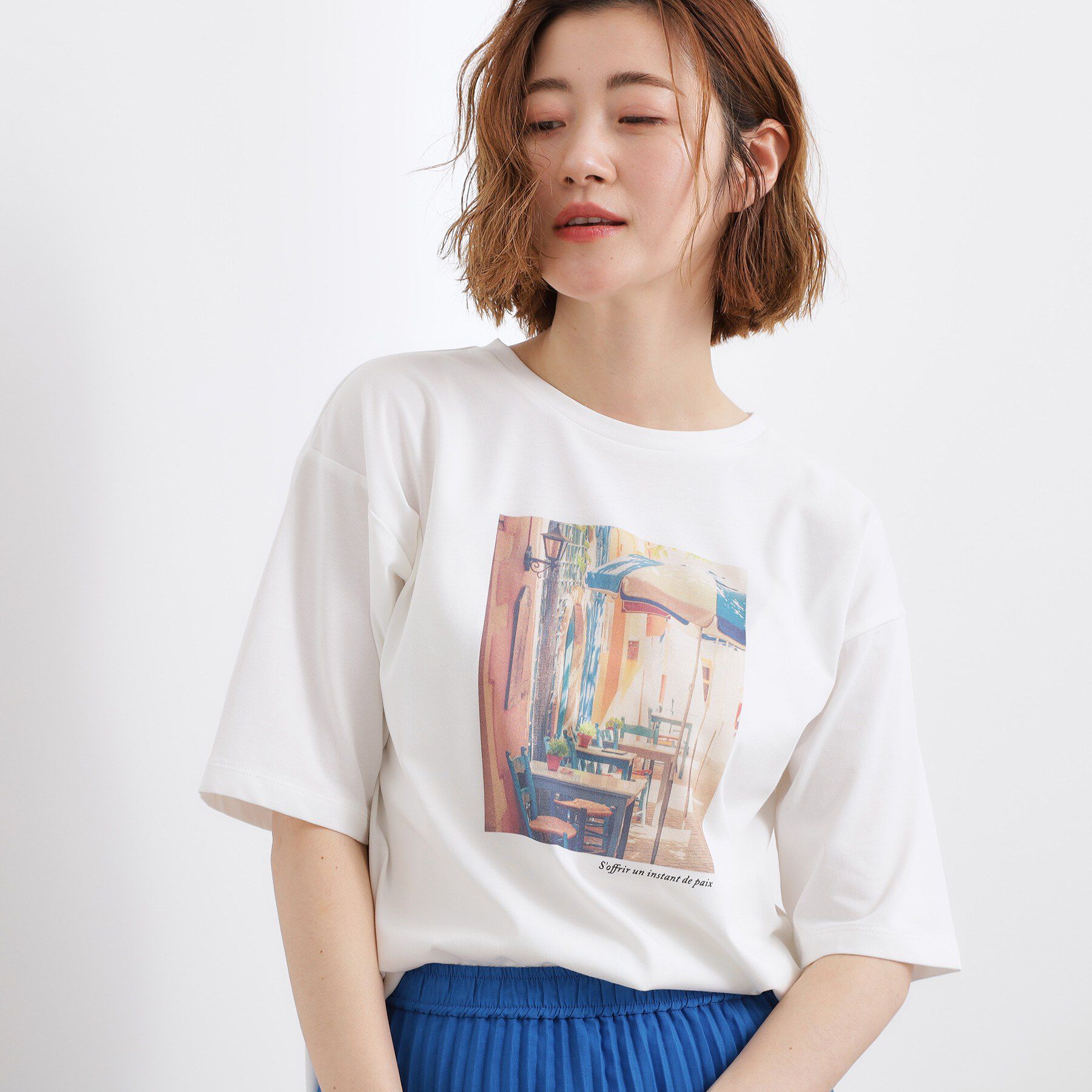 grove「【UVカット/接触冷感】プリントアソート5分袖Tシャツ」|Tシャツ・カットソー|