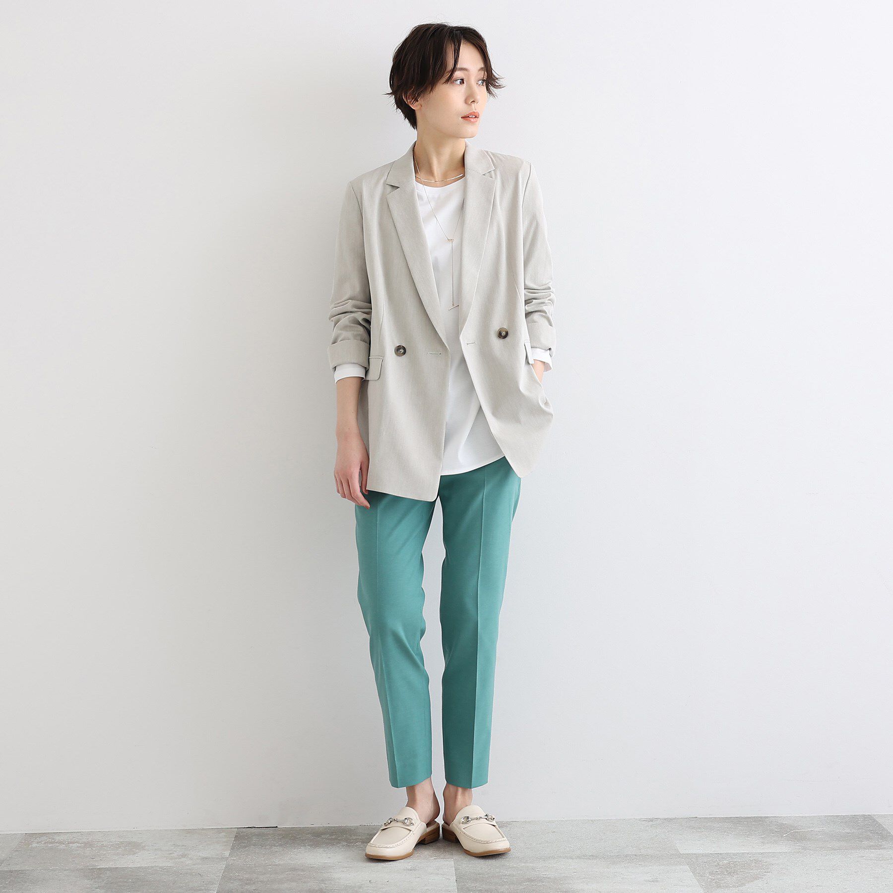 INDIVI「【洗える／コットン100％】ラウンドヘムシンプルカットソー」|Tシャツ・カットソー|