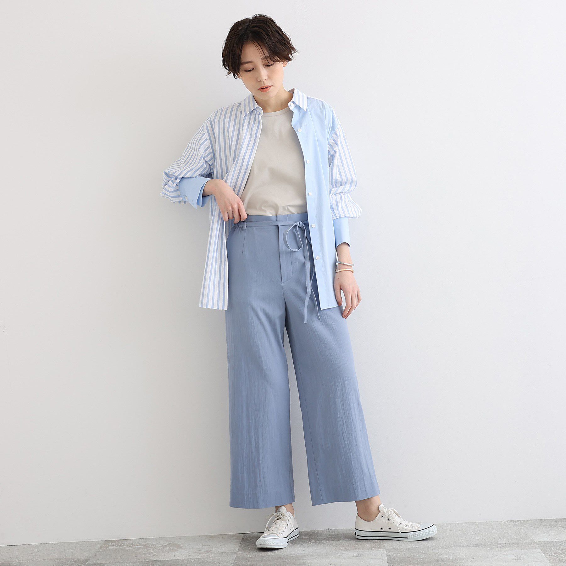 INDIVI「【洗える／コットン100％】ラウンドヘムシンプルカットソー」|Tシャツ・カットソー|