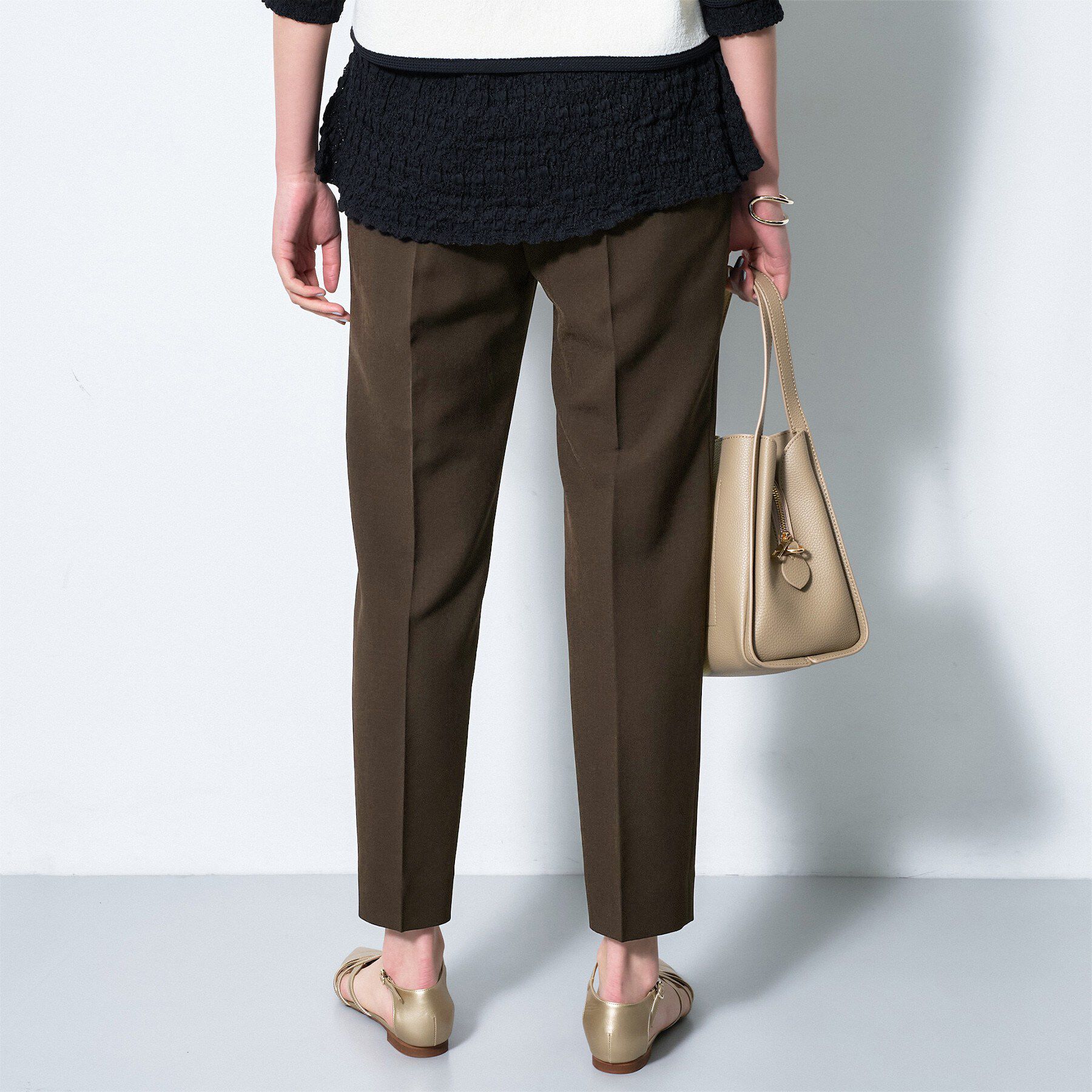 INDIVI「【洗える／UVケア／麻調】テーパードパンツ」|その他|