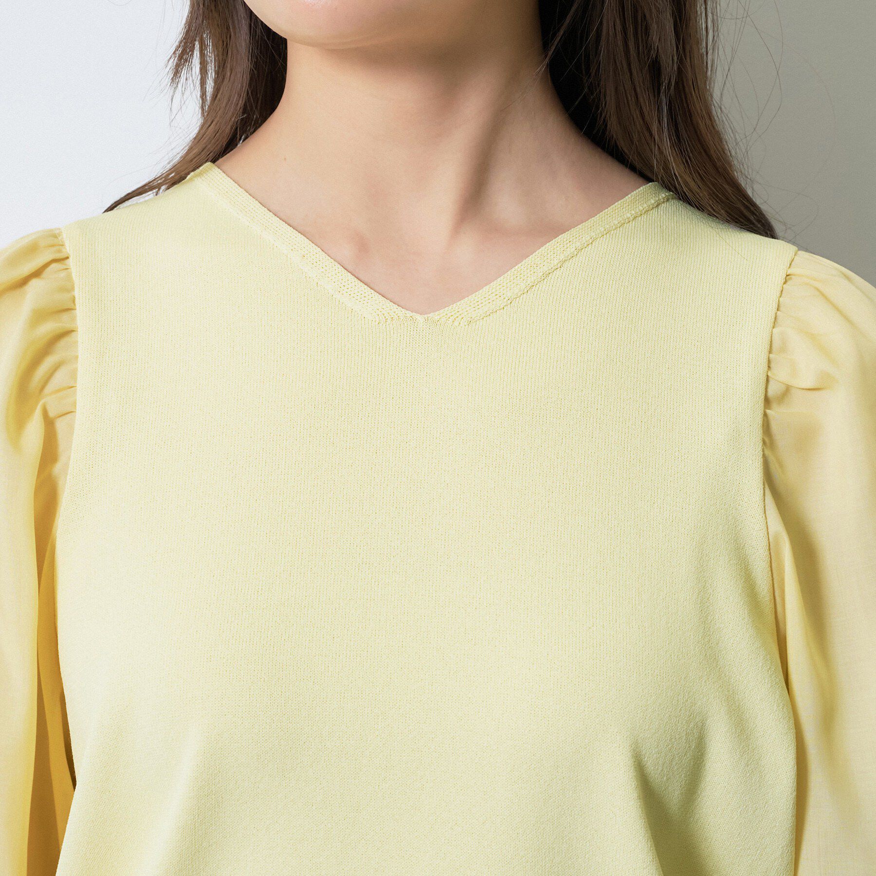 INDIVI「【洗える／袖丈調整可能】シャツコンビニット」|ニット・セーター|