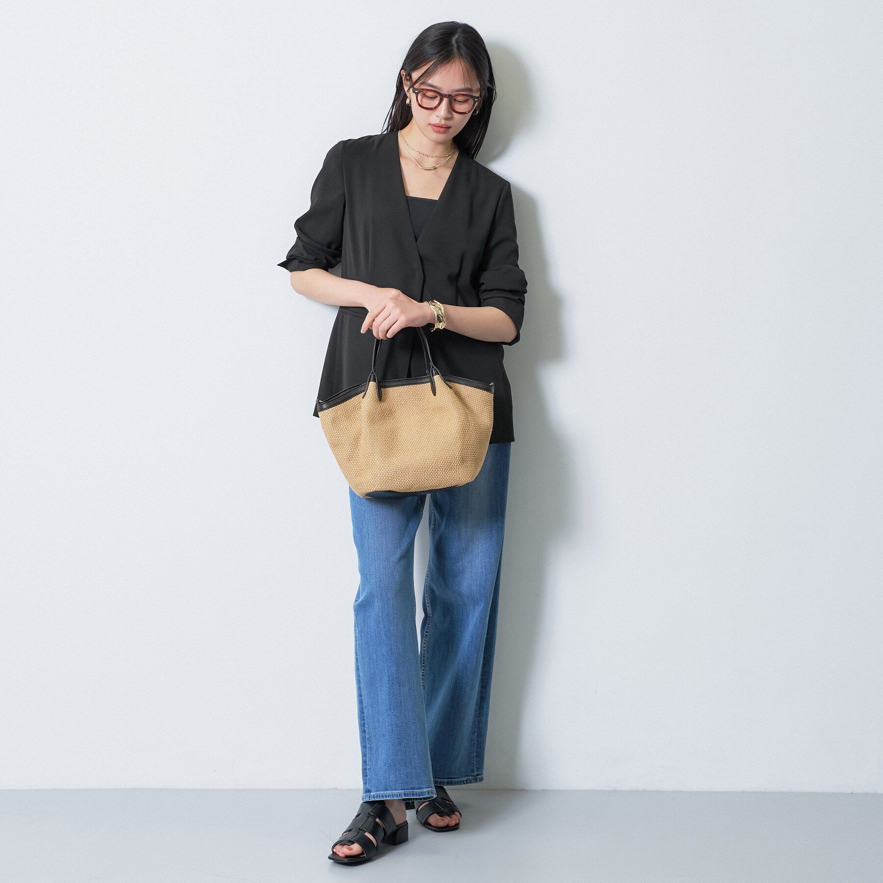 INDIVI「【さらに軽く軽快！／着る日傘】ノーカラージャケット」|ノーカラージャケット|