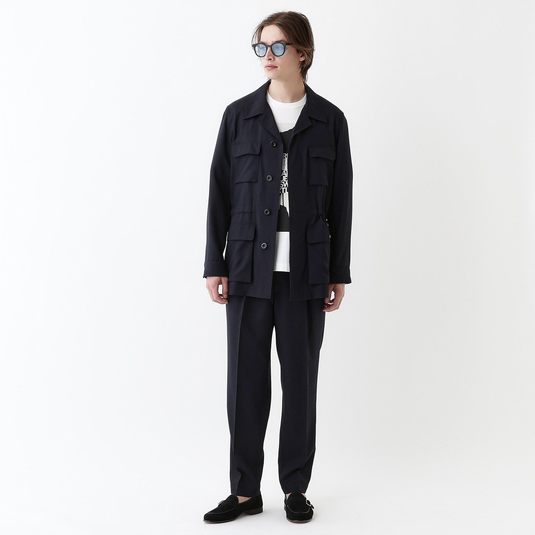 TAKEO KIKUCHI「【THE FLAGSHIP】ポリエステルウール メッシュ サファリジャケット」|ブルゾン・スタジャン|