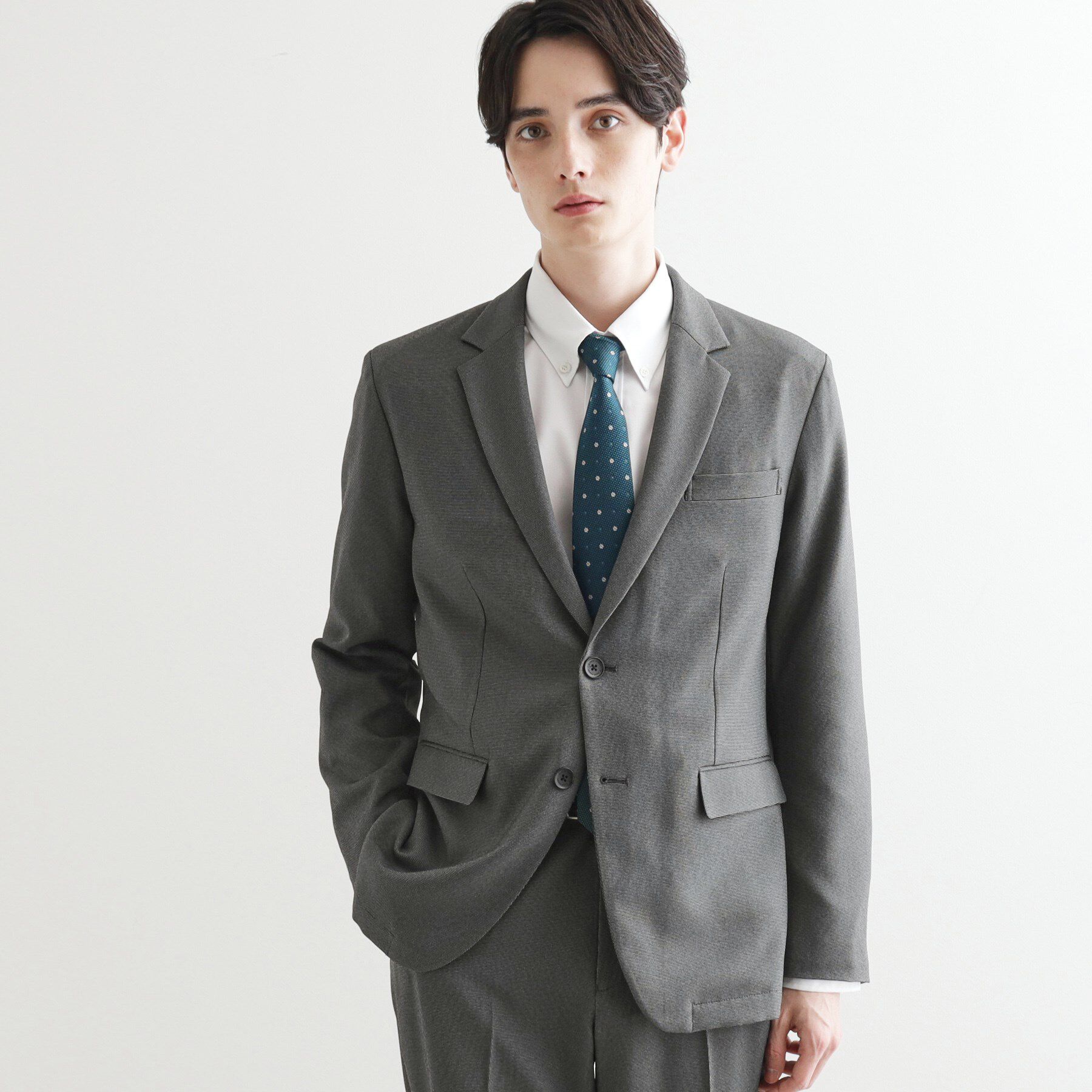 tk.TAKEO KIKUCHI「【洗える】ピンヘッドストレッチセットアップ／上下2点セット／速乾／WEB限定／ビジカジ対応」|スーツ|