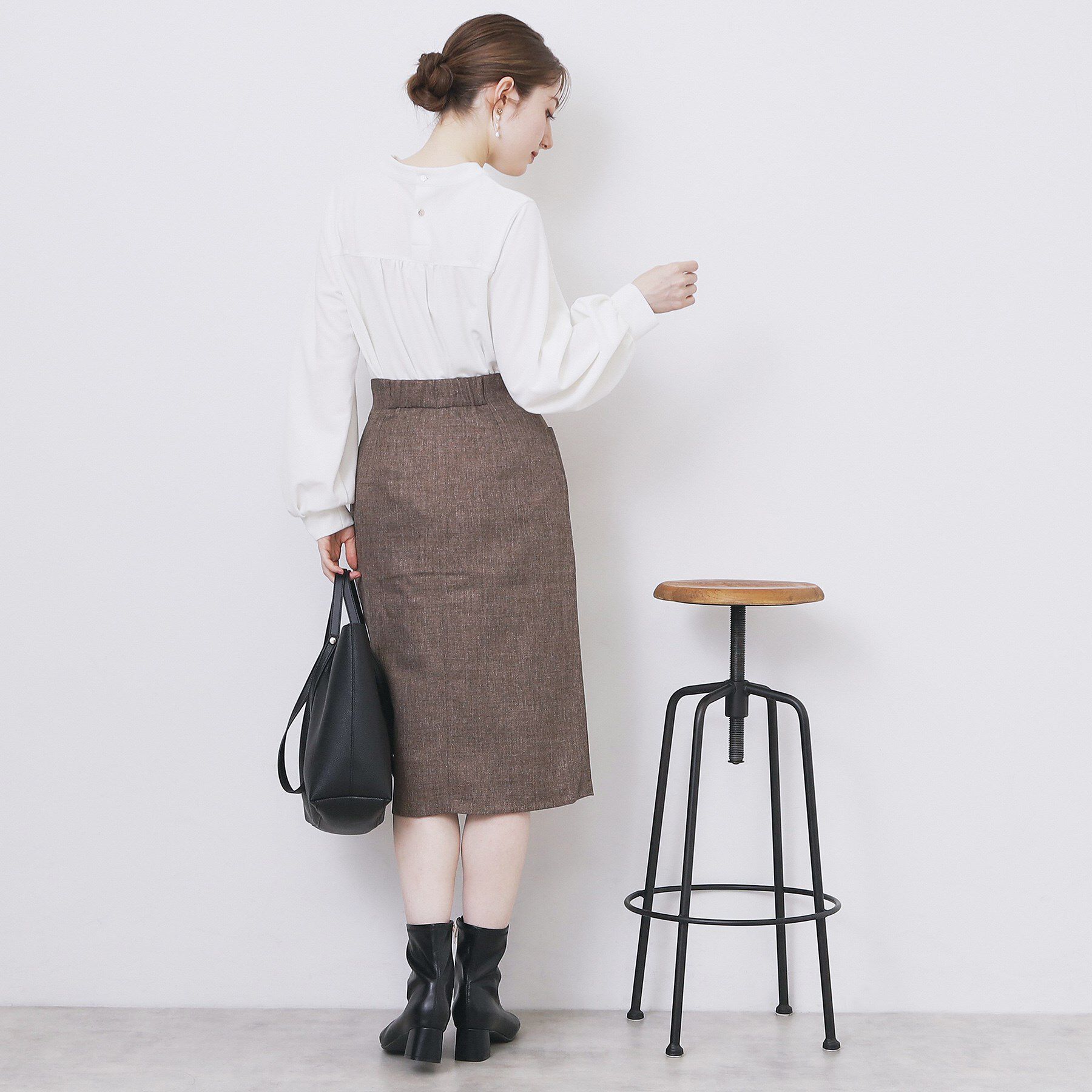 index「ボウタイフリルトップス【洗濯機OK/ストレッチ/イージーアイロン/防シワ】《S～3L》」|Tシャツ・カットソー|