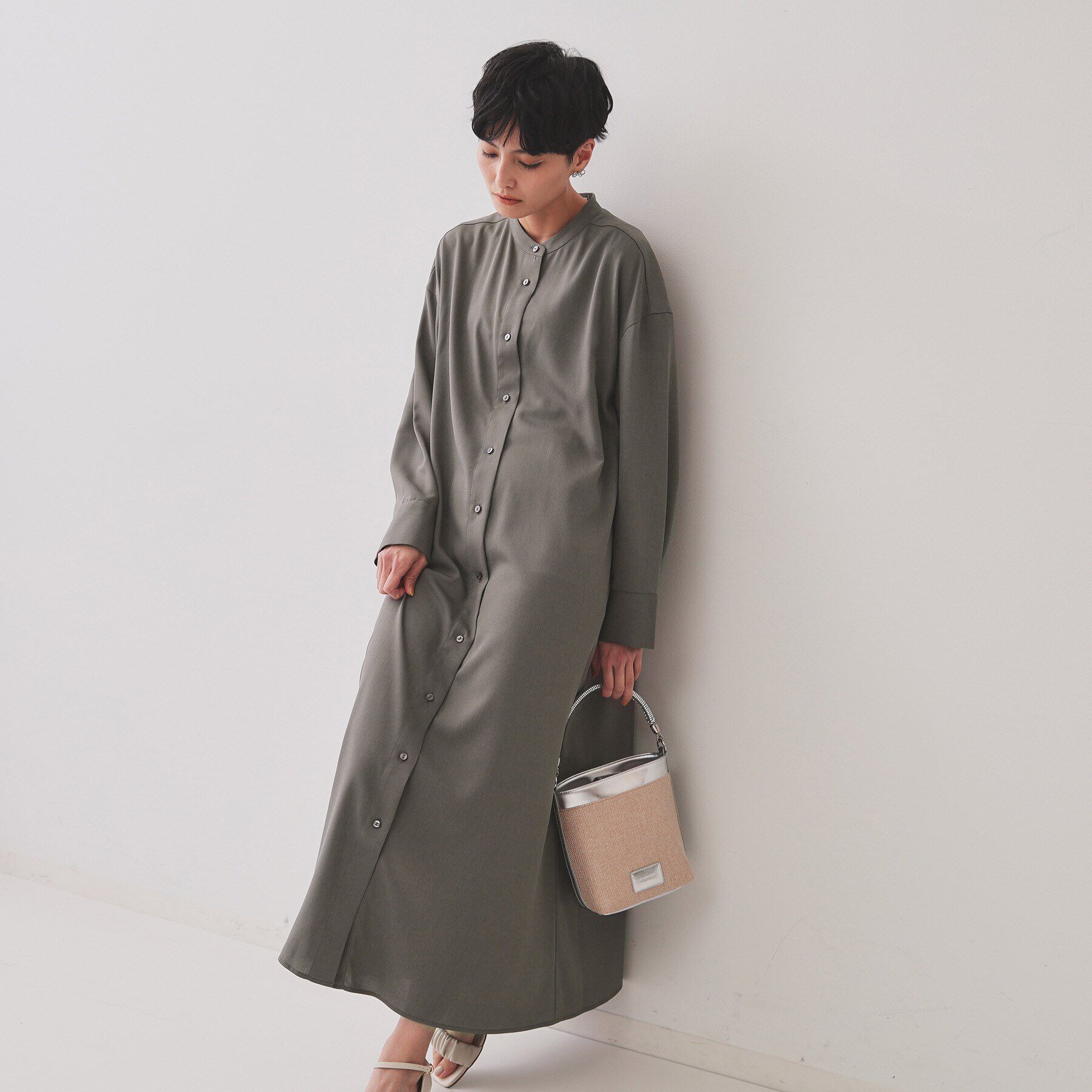 OPAQUE.CLIP「《andGIRL掲載》ビスチェセットシャツワンピース【洗濯機洗い可】」|ワンピース|