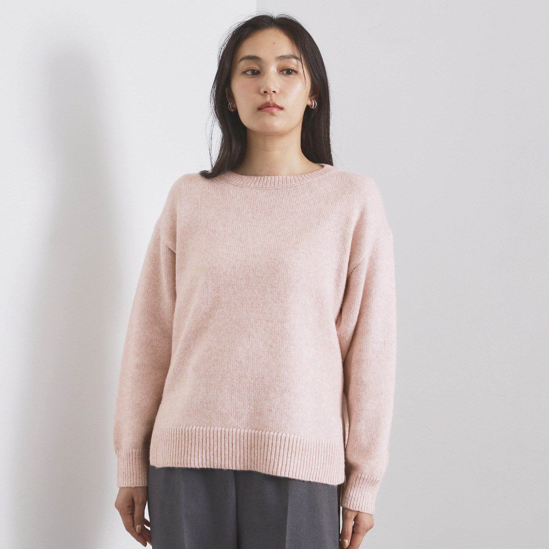 OPAQUE.CLIP「リラクシークルーネックニット【洗濯機OK】」|ニット・セーター|