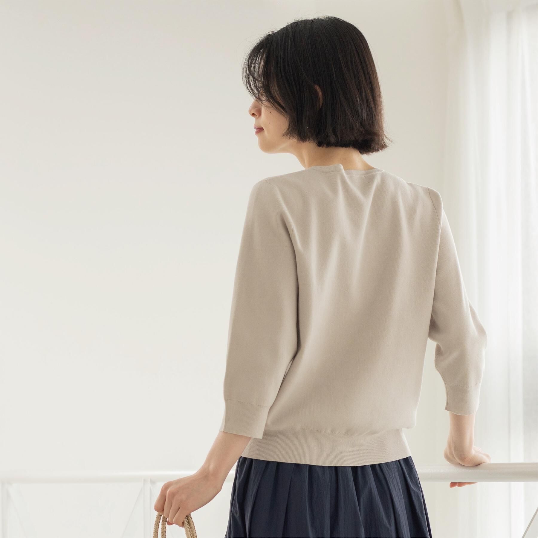 OPAQUE.CLIP「フリルヘンリーネックニット【洗濯機OK/抗ピル】」|ニット・セーター|