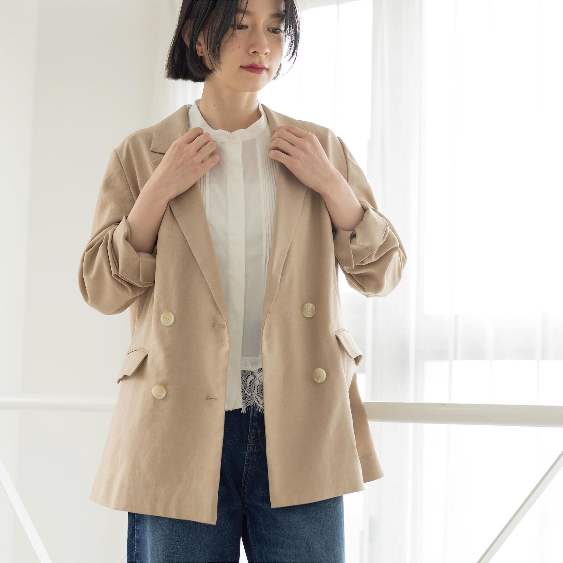 OPAQUE.CLIP「ダブルブレストジャケット【洗える/UVケア/防シワ加工/接触冷感】」|テーラードジャケット|