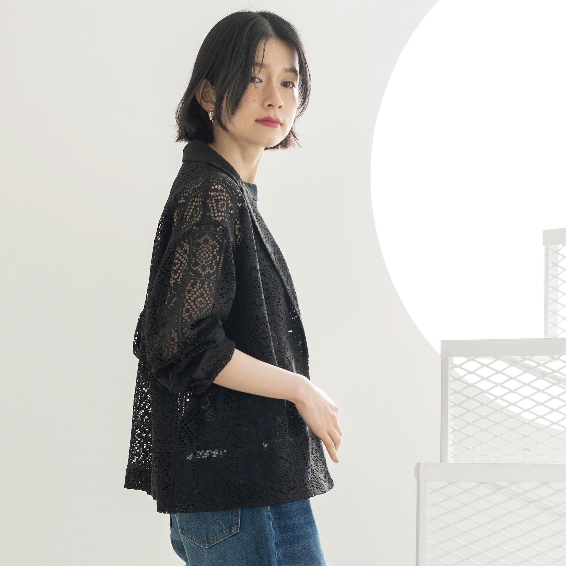 OPAQUE.CLIP「レーステーラードジャケット【洗濯機OK】」|テーラードジャケット|