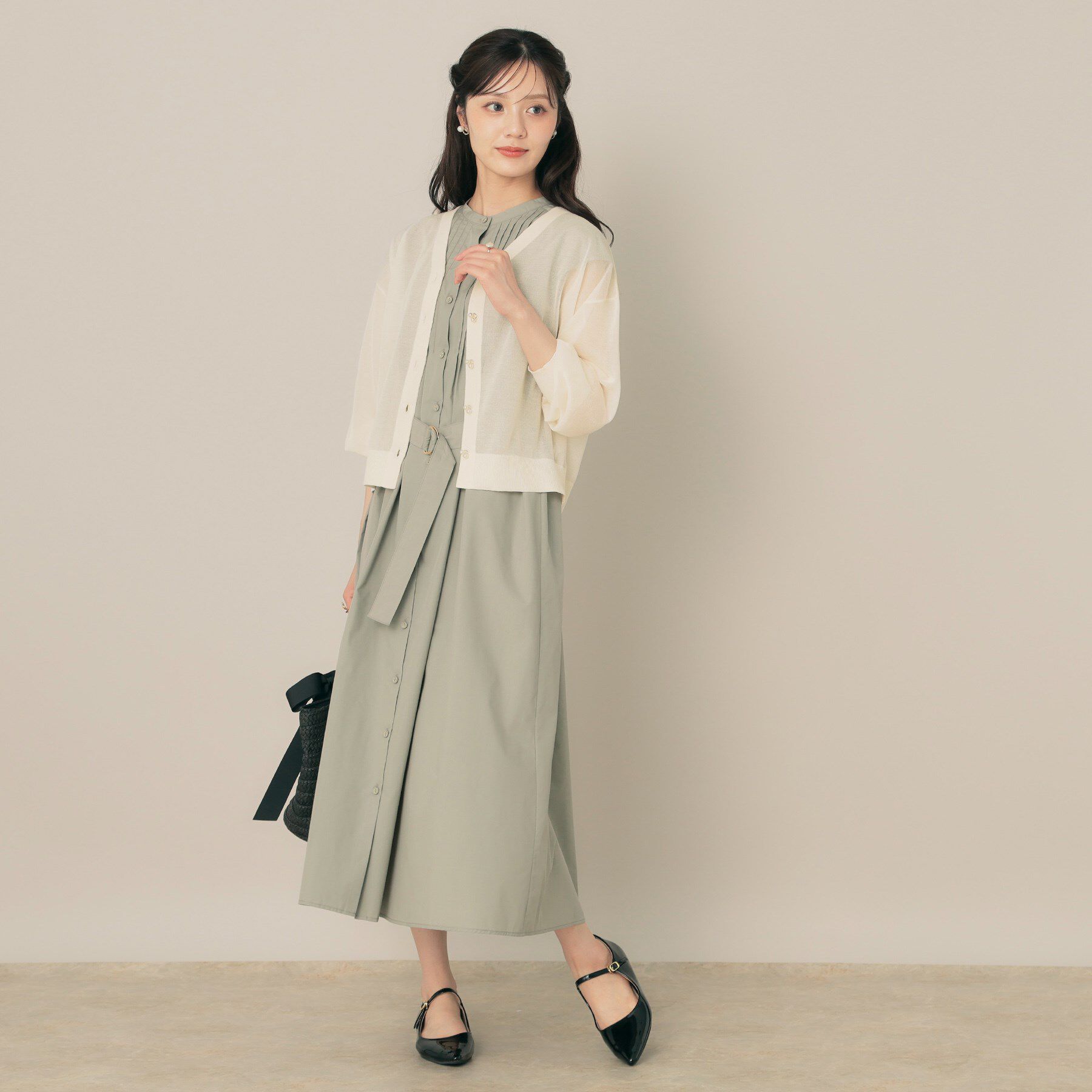 Couture broach「【秋カラー・オシャレな透け感】ダブルパール調シアーカーディガン」|カーディガン|