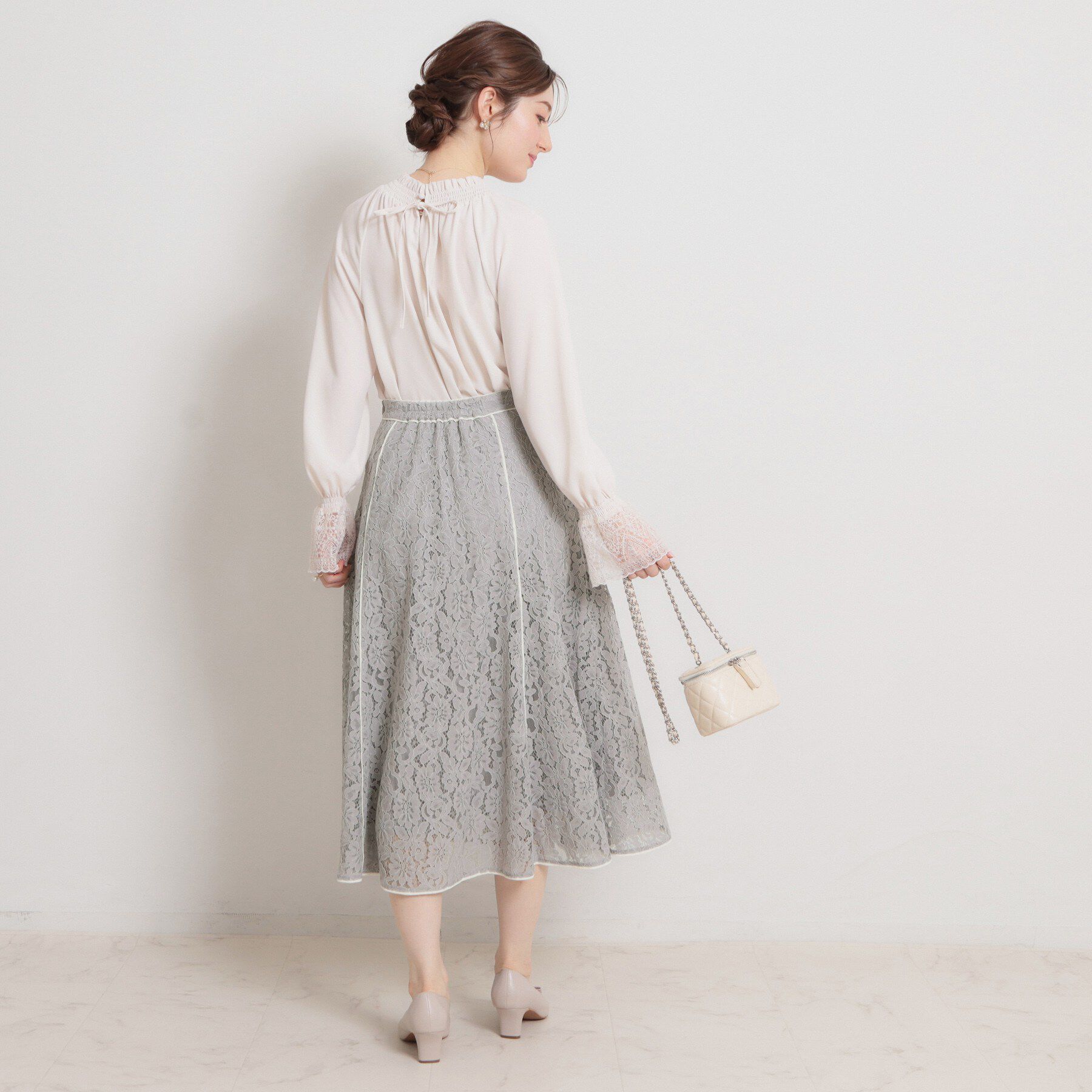 Couture broach「【洗える】コードフラワーレース スカート」|スカート|