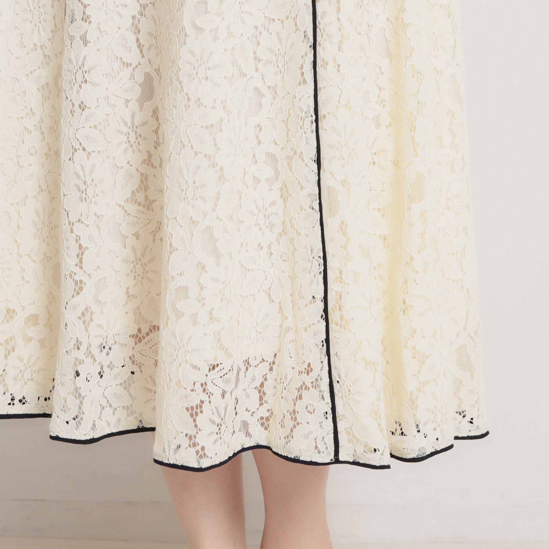 Couture broach「【洗える】コードフラワーレース スカート」|スカート|