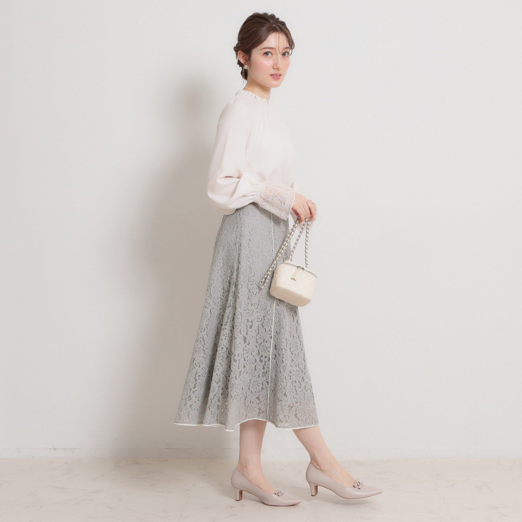 Couture broach「【洗える】コードフラワーレース スカート」|スカート|