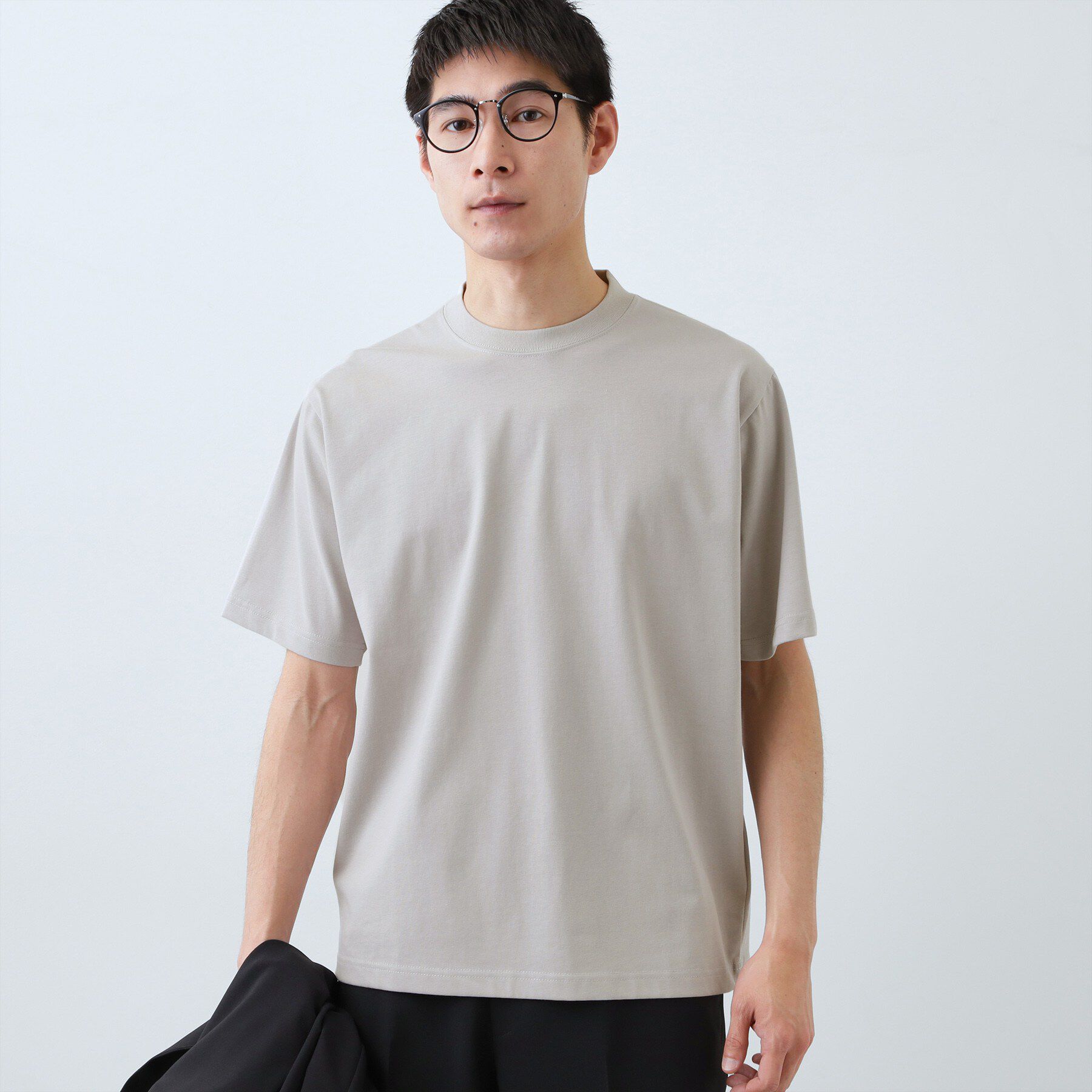 THE SHOP TK「【ジャケットインにおすすめ】ビジネス半袖Tシャツ 洗濯機OK/襟高」|Tシャツ・カットソー|