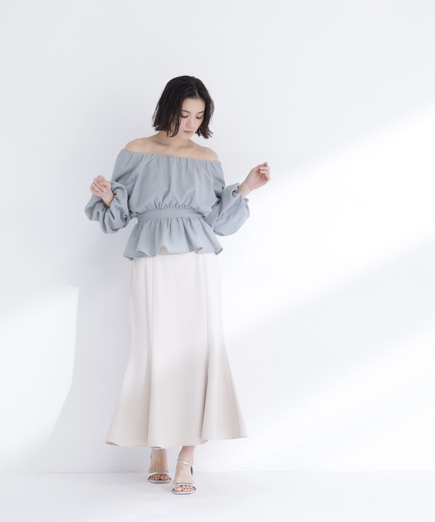  「パネル切替マーメイドスカート」|スカート|オフベージュ