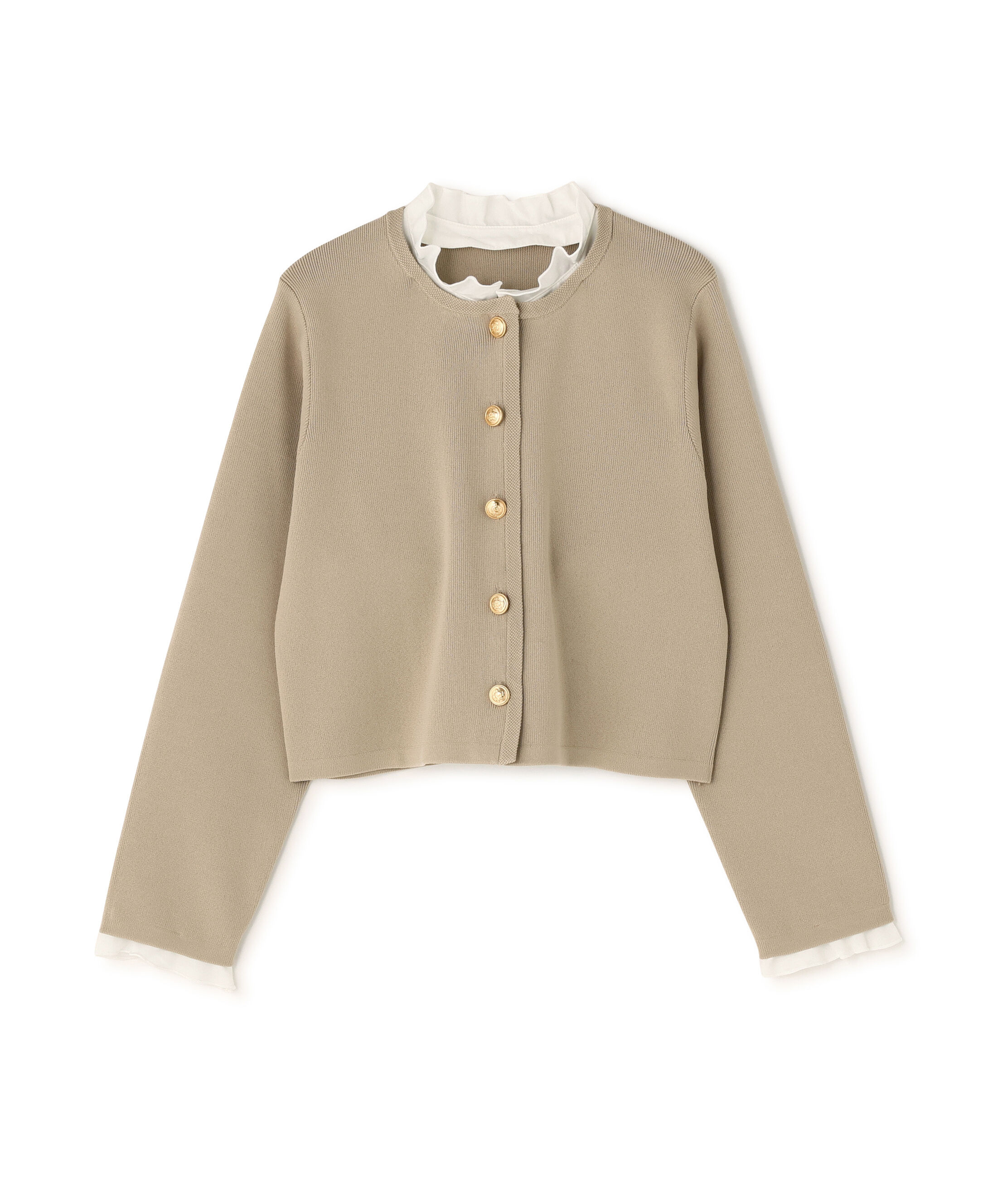  「フリルドッキングニットジャケット」|ニット・セーター|