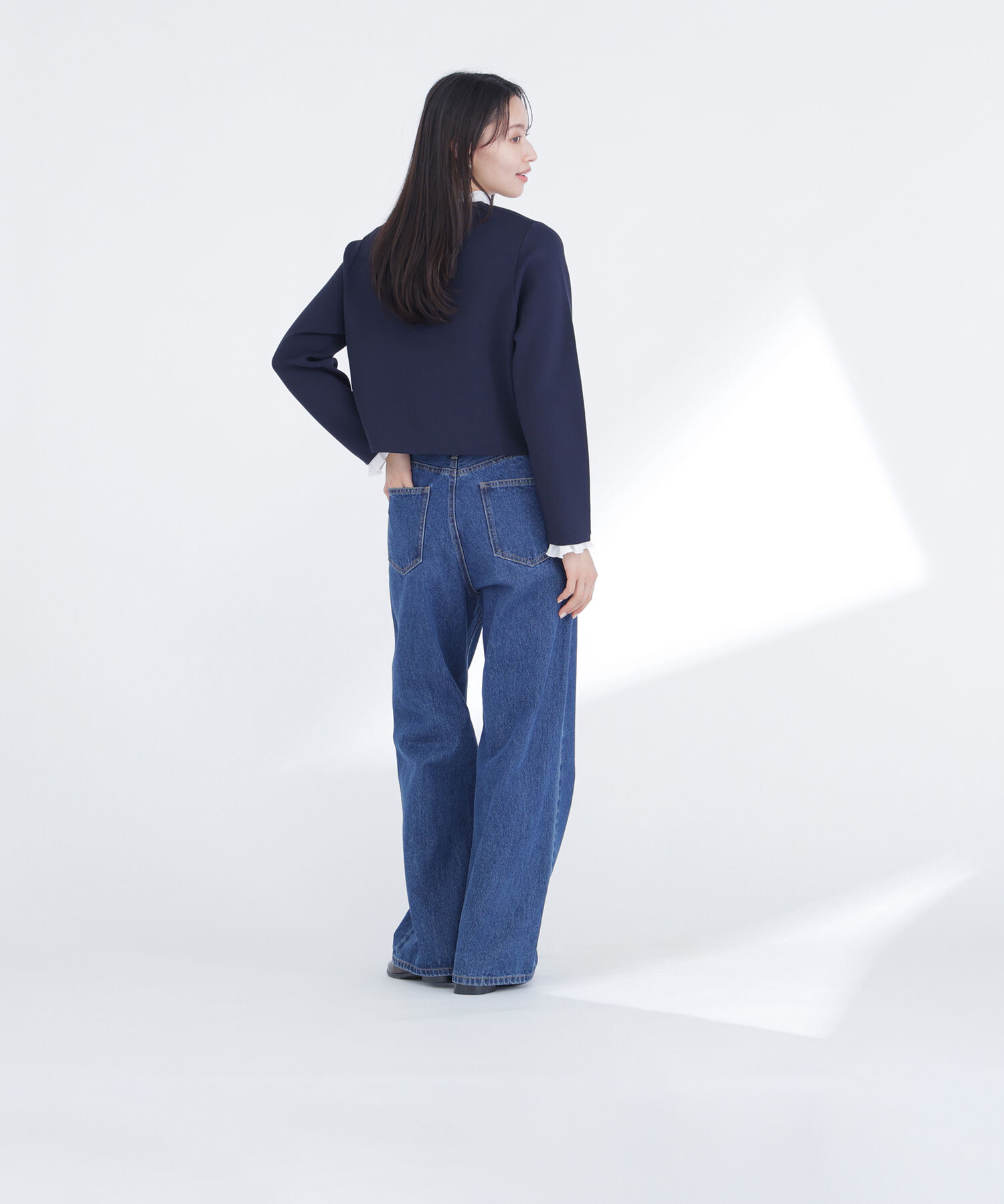  「フリルドッキングニットジャケット」|ニット・セーター|