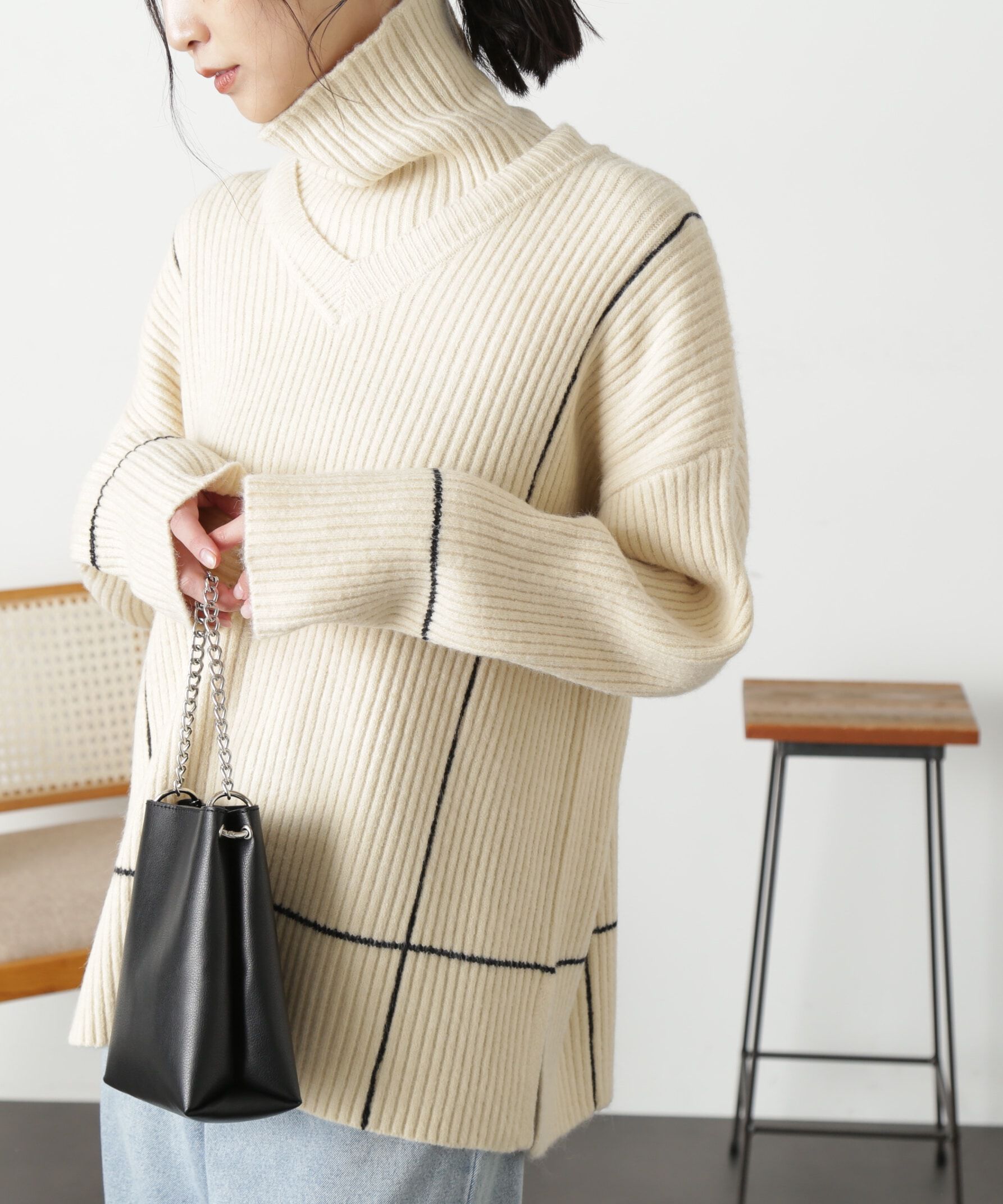  「2Wayネックウォーマー付きニット」|ニット・セーター|オフ