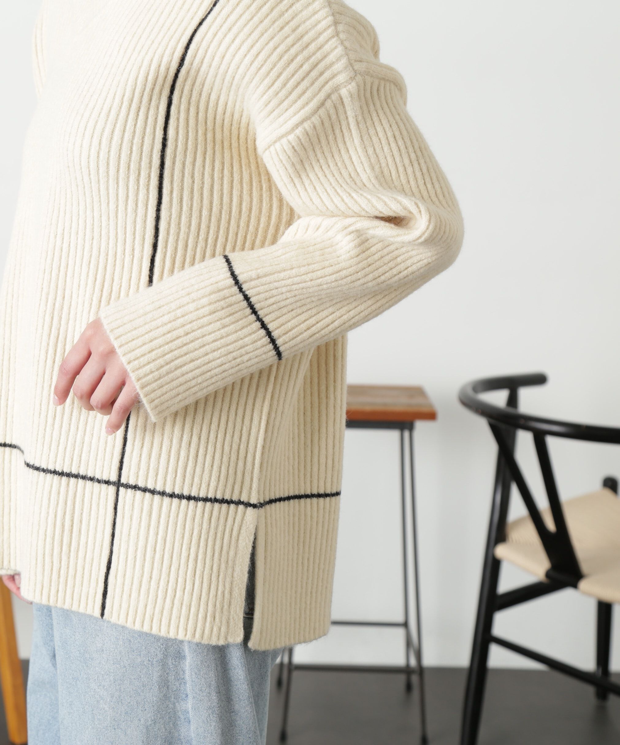  「2Wayネックウォーマー付きニット」|ニット・セーター|