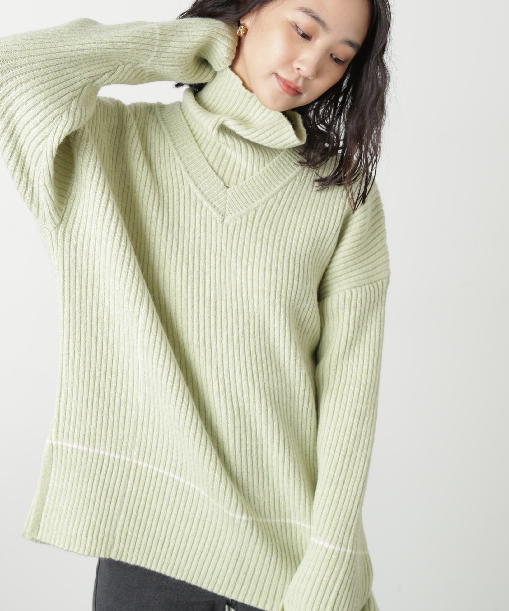  「2Wayネックウォーマー付きニット」|ニット・セーター|