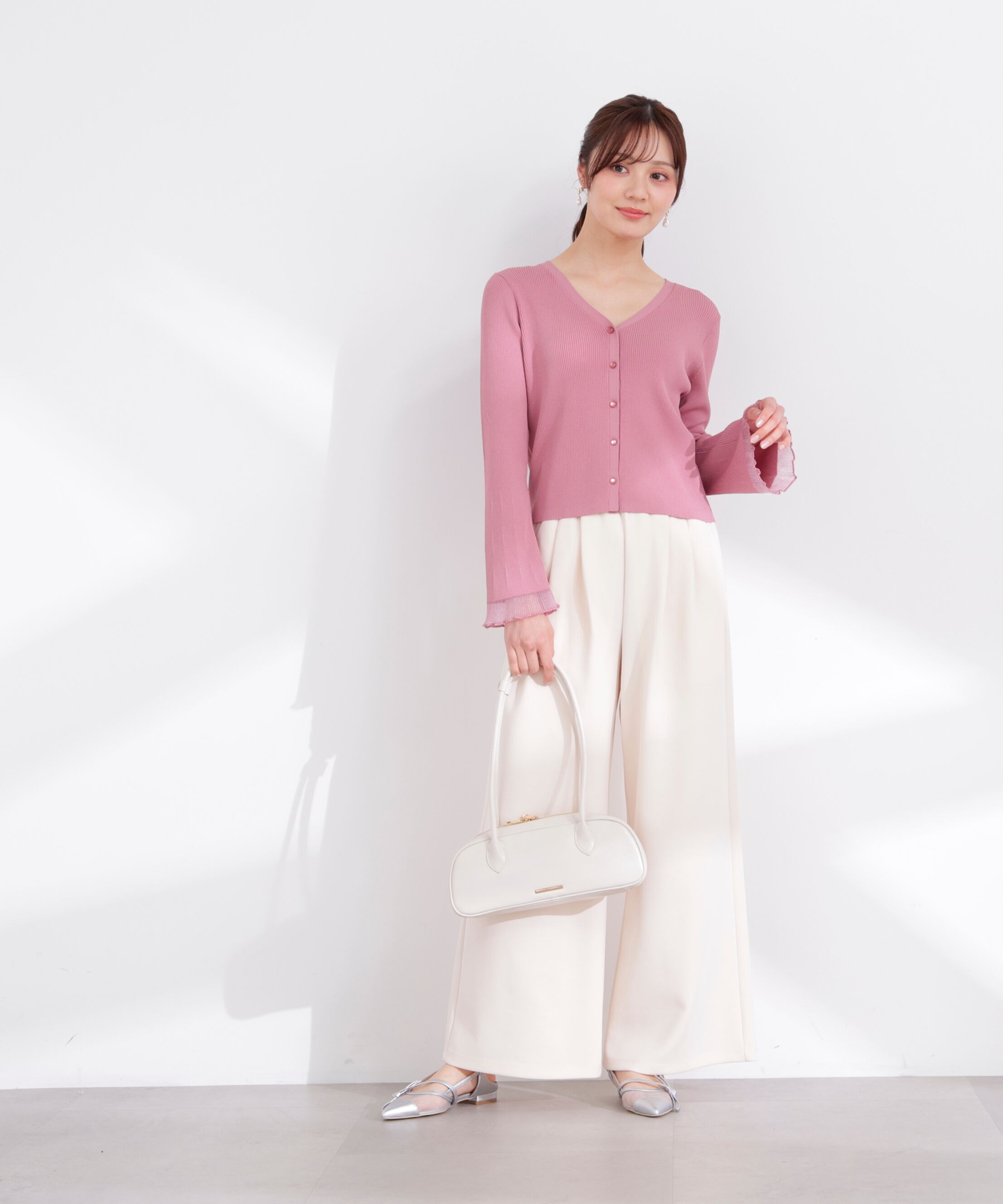 PROPORTION BODY DRESSING「部分シアーリブカーディガン 26SS」|カーディガン|