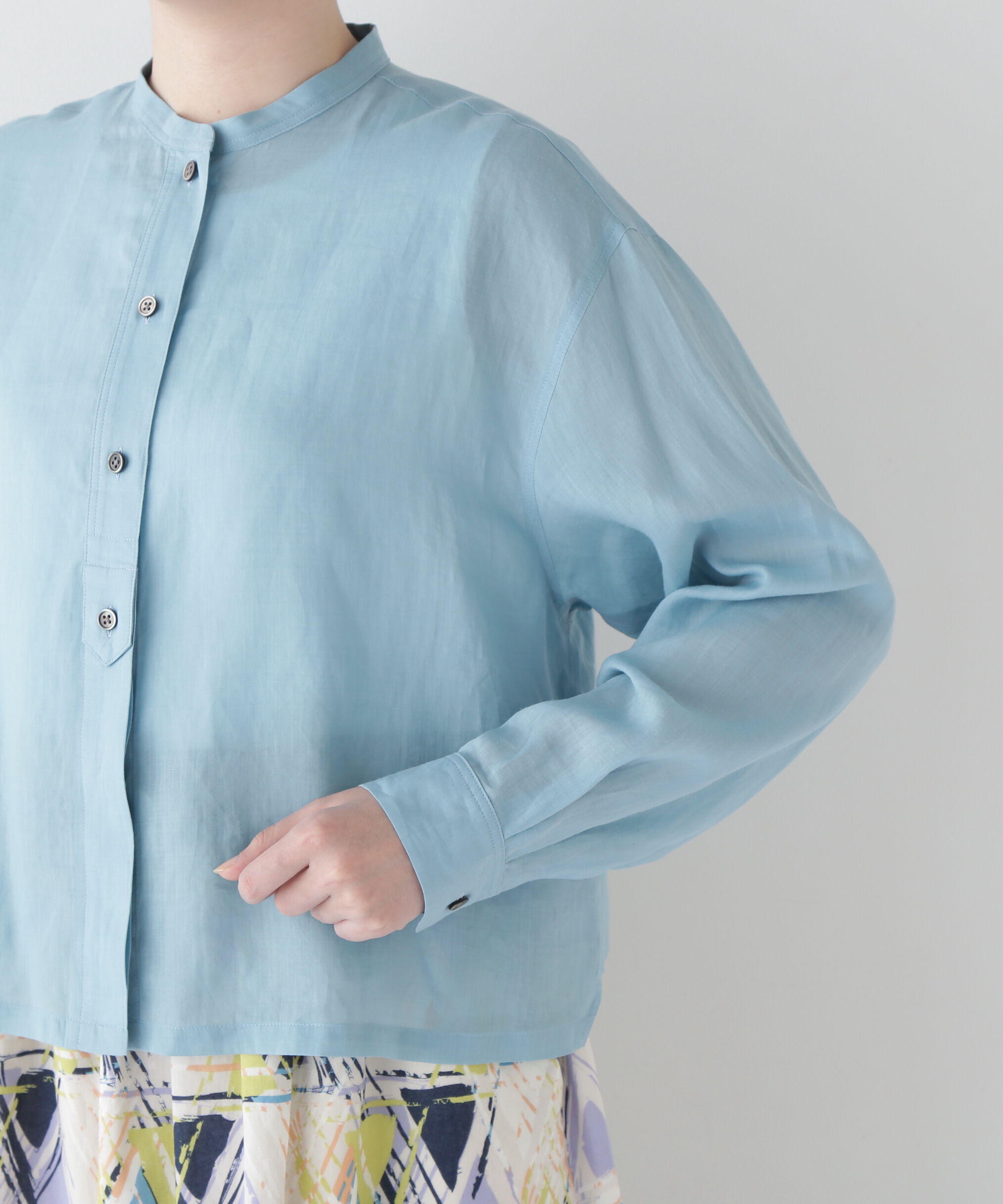  「◆ラミーバンドカラーシャツブラウス」|シャツ・ブラウス|