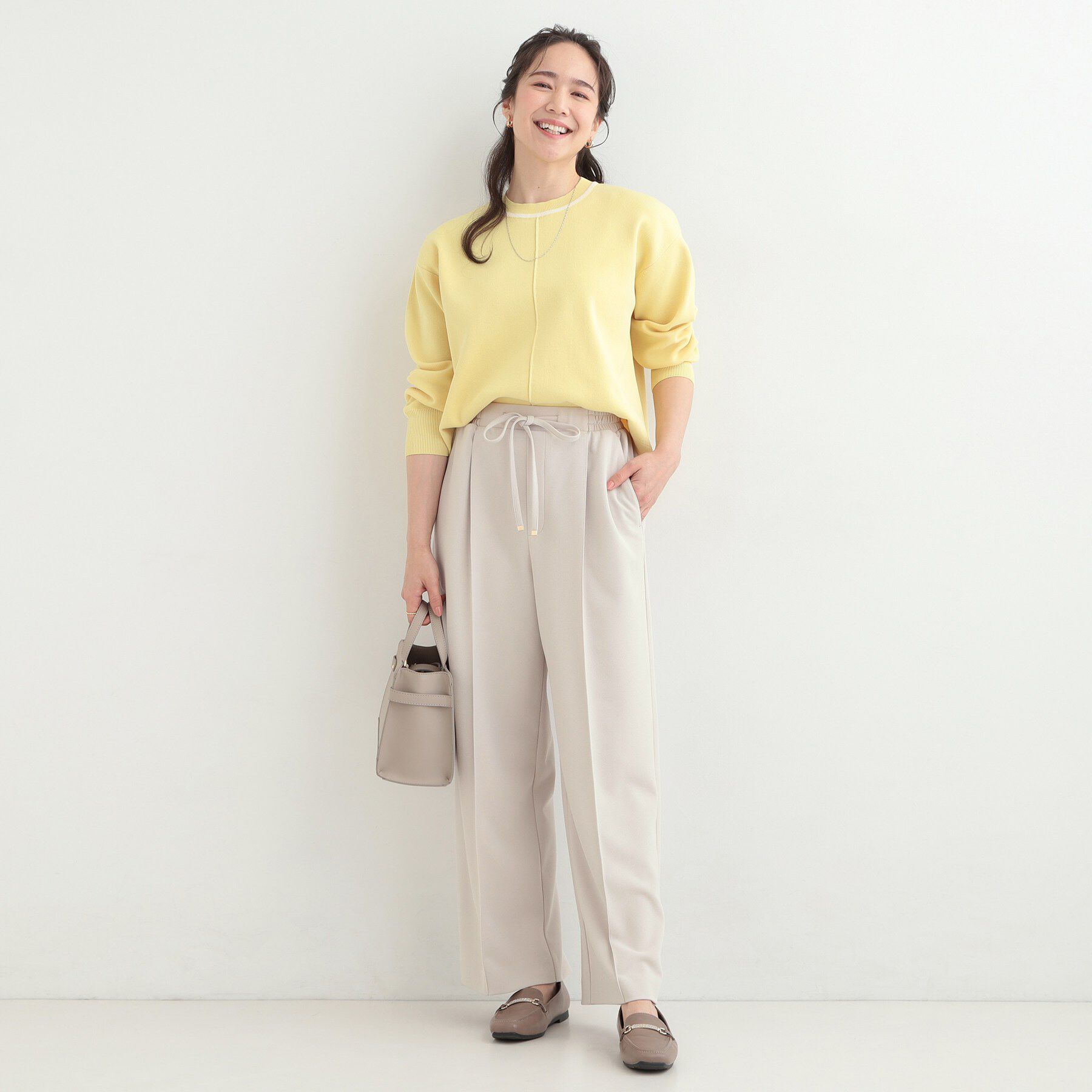 SHOO･LA･RUE「【高レビュー/S-LL/着丈選べる/洗濯後しわになりにくい】スマートに見えるイージーワイドパンツ」|その他|