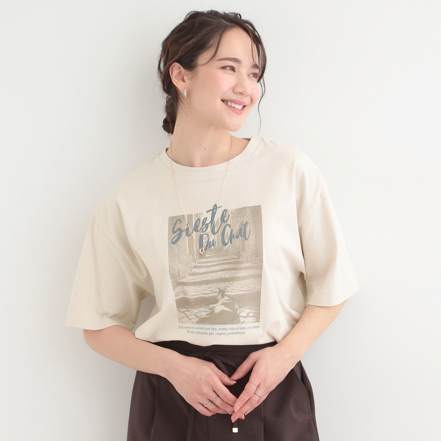 SHOO･LA･RUE「【綿100％/S-LL/プチプラ】選べる3柄 プリントアソートTシャツ」|Tシャツ・カットソー|