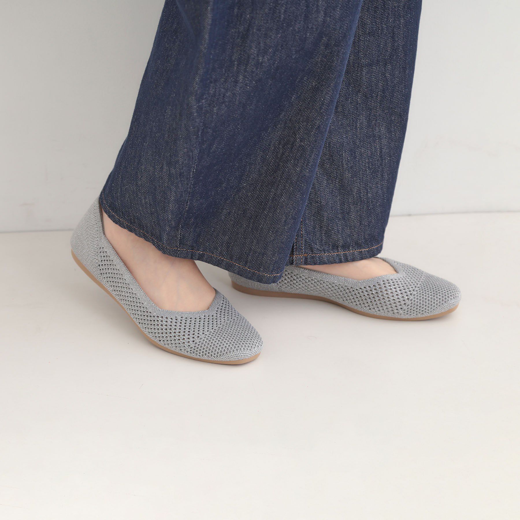 SHOO･LA･RUE「洗えてサラサラ透かし編みニットパンプス」|パンプス|