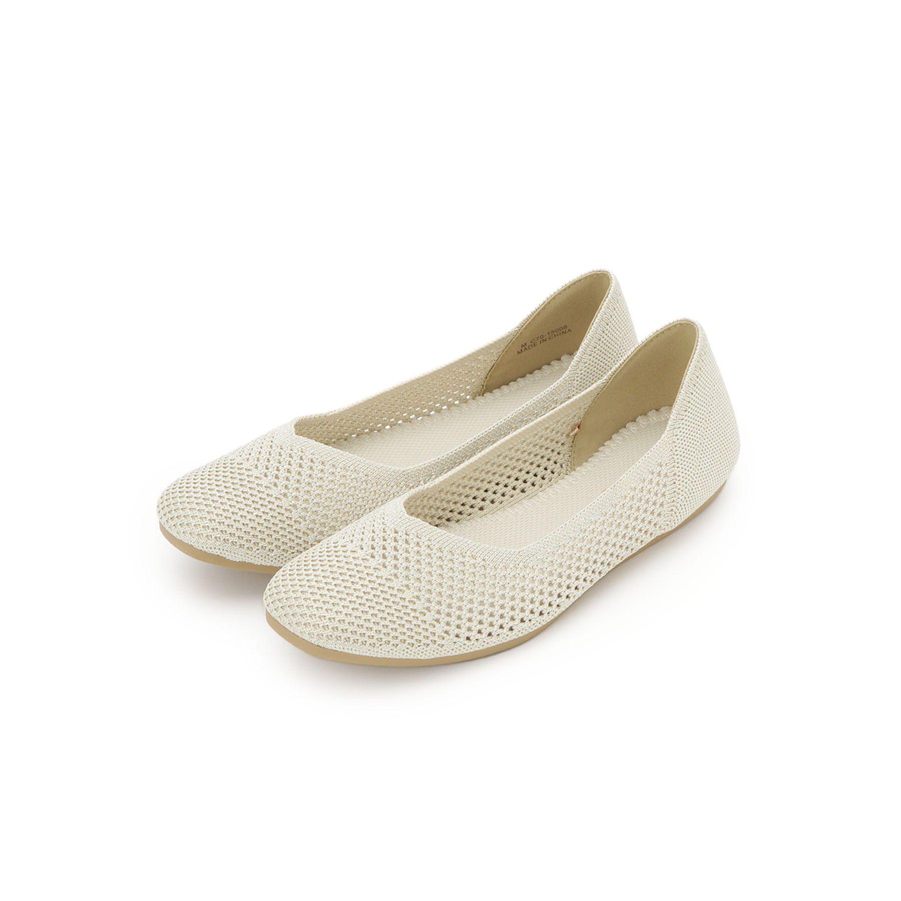 SHOO･LA･RUE「洗えてサラサラ透かし編みニットパンプス」|パンプス|ゴールド(007)