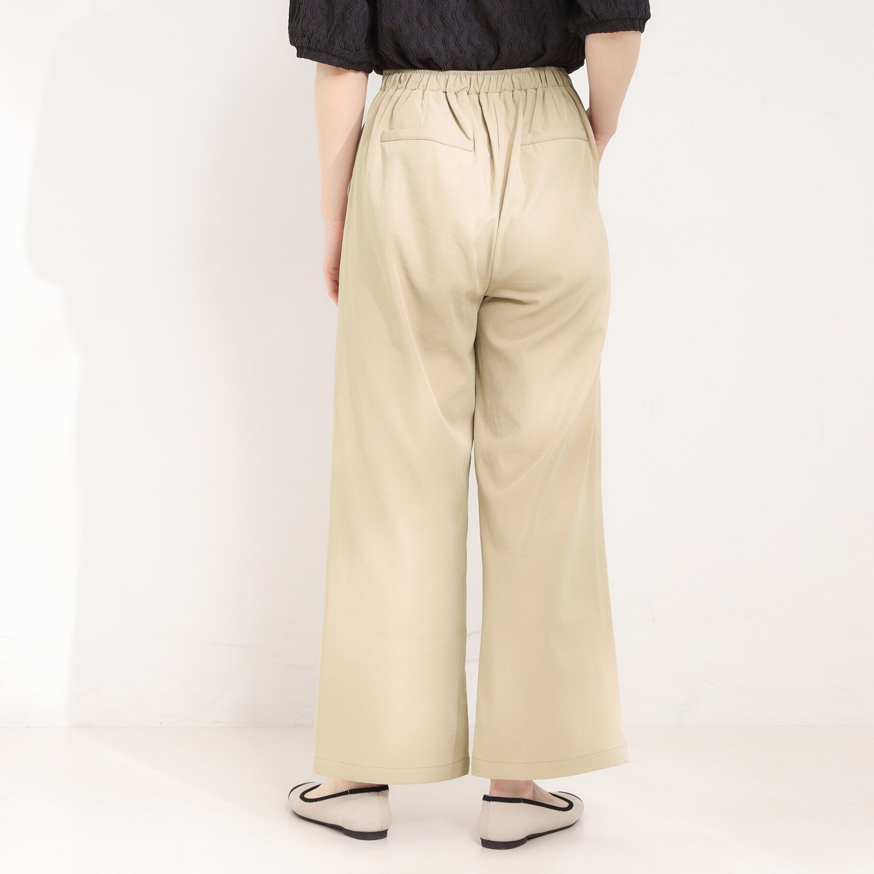 SHOO･LA･RUE「【洗濯機可/S-LL】ツータックでウエスト回りをすっきり見せるワイドパンツ」|その他|