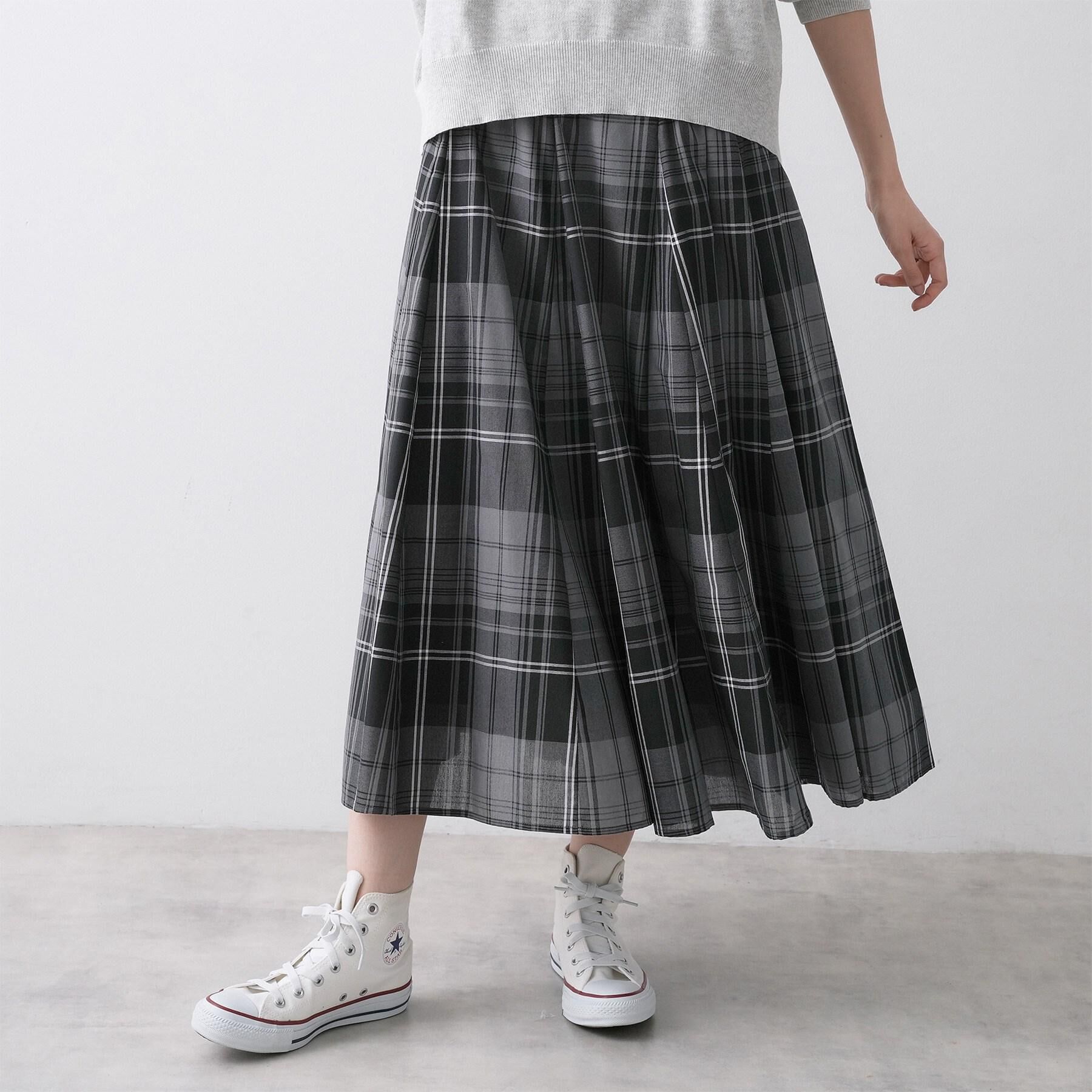 Dessin「【ウエストゴム/洗える】映えチェック柄スカート」|スカート|