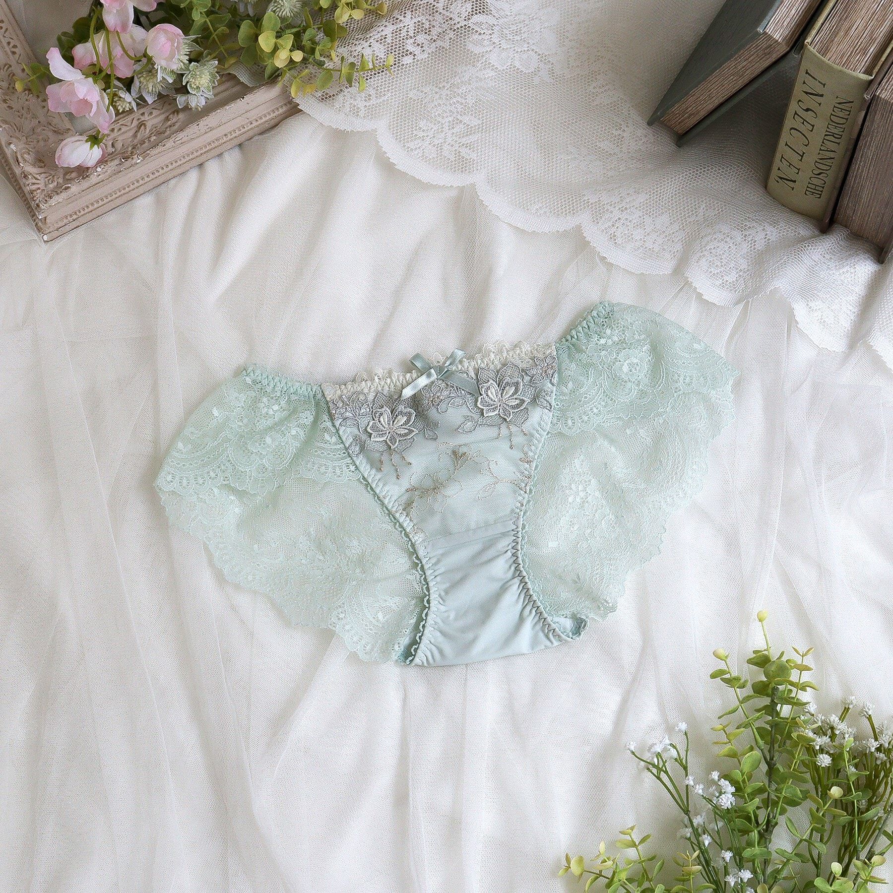 Risa Magli「マデリン レースショーツ」|インナー|ミント(021)