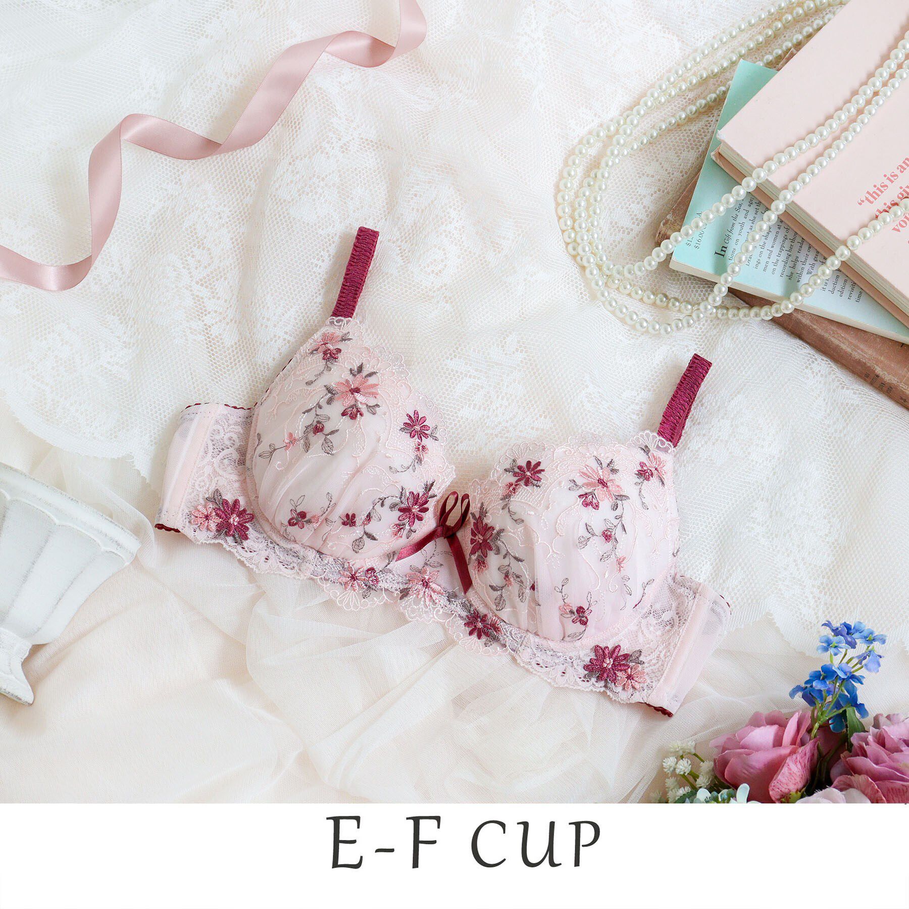 Risa Magli「フィオナ ブラジャー（E-F）＜サイドシェイプ＞」|インナー|ピンク(071)