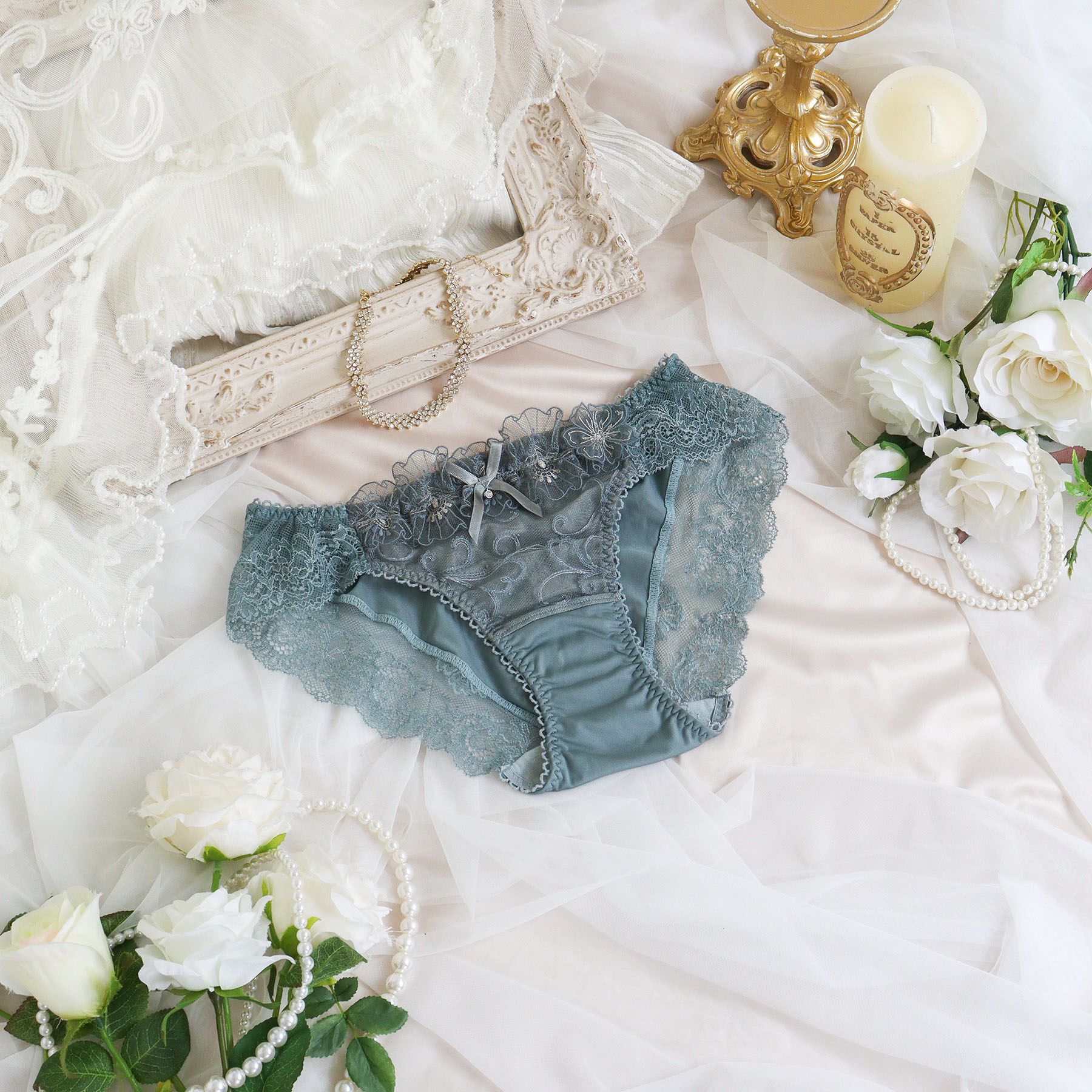 Risa Magli「リタ ノーマルショーツ」|インナー|グリーン(022)