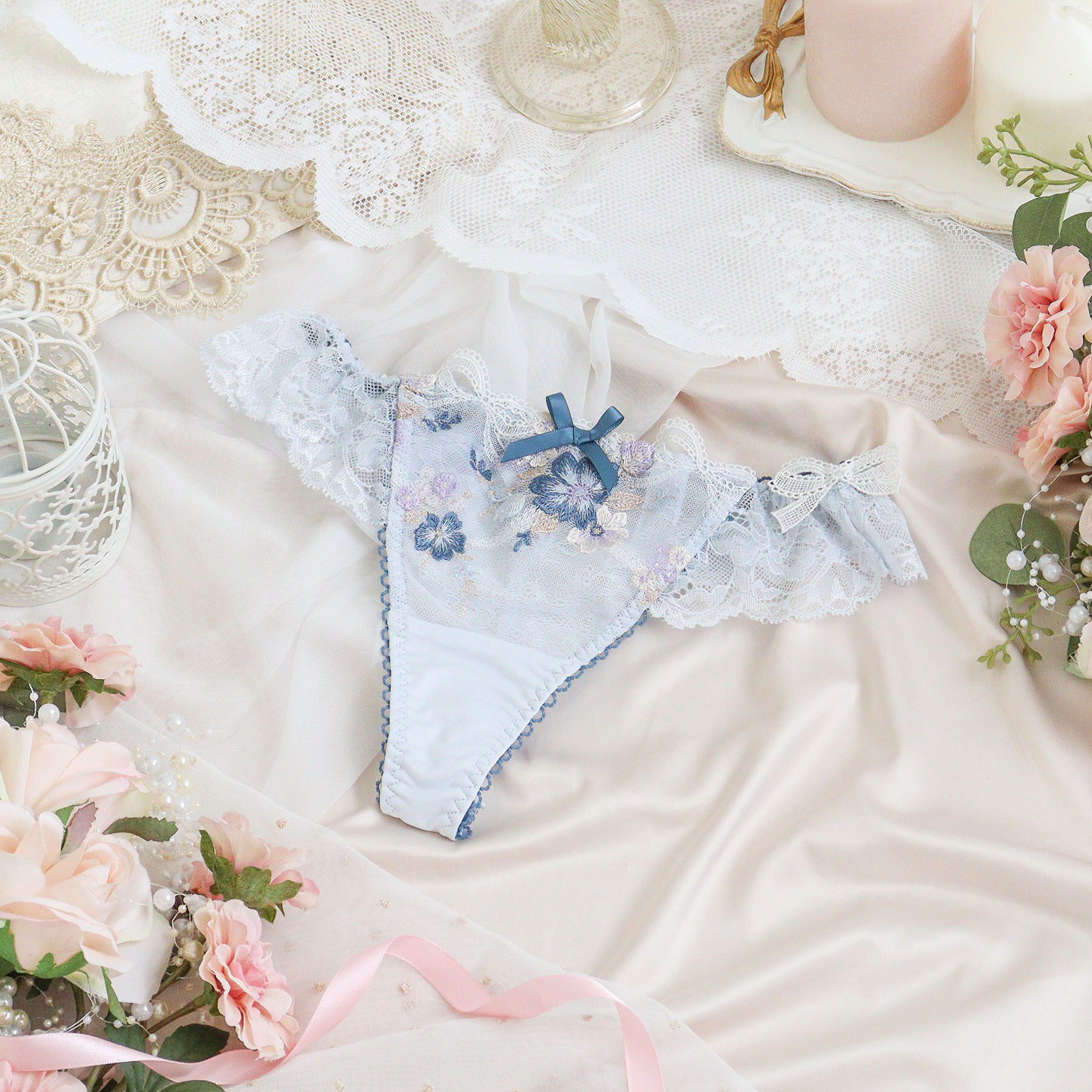 Risa Magli「ダニエラ Tバック」|インナー|ブルー(092)