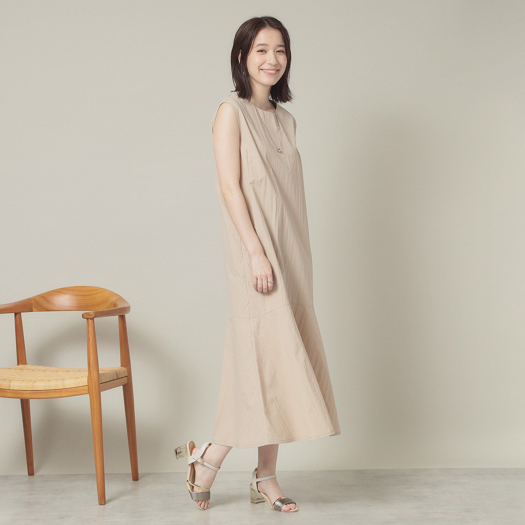 ITS&rsquo;DEMO「【撥水／洗濯機OK】ペプラムワンピース＜旅服シリーズ＞」|ワンピース|