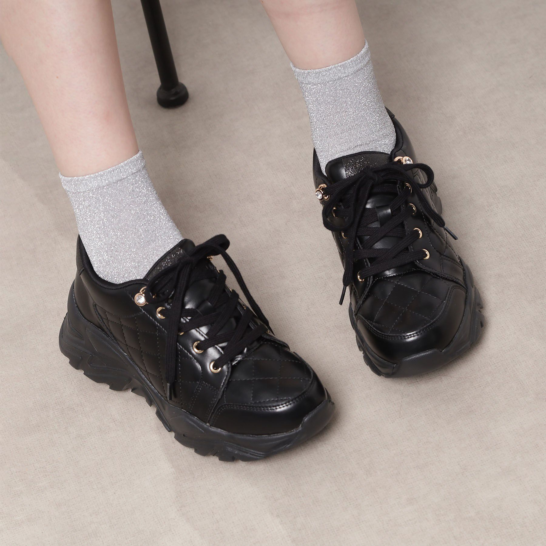 ESPERANZA「キルティングスニーカー」|スニーカー|ブラック(019)