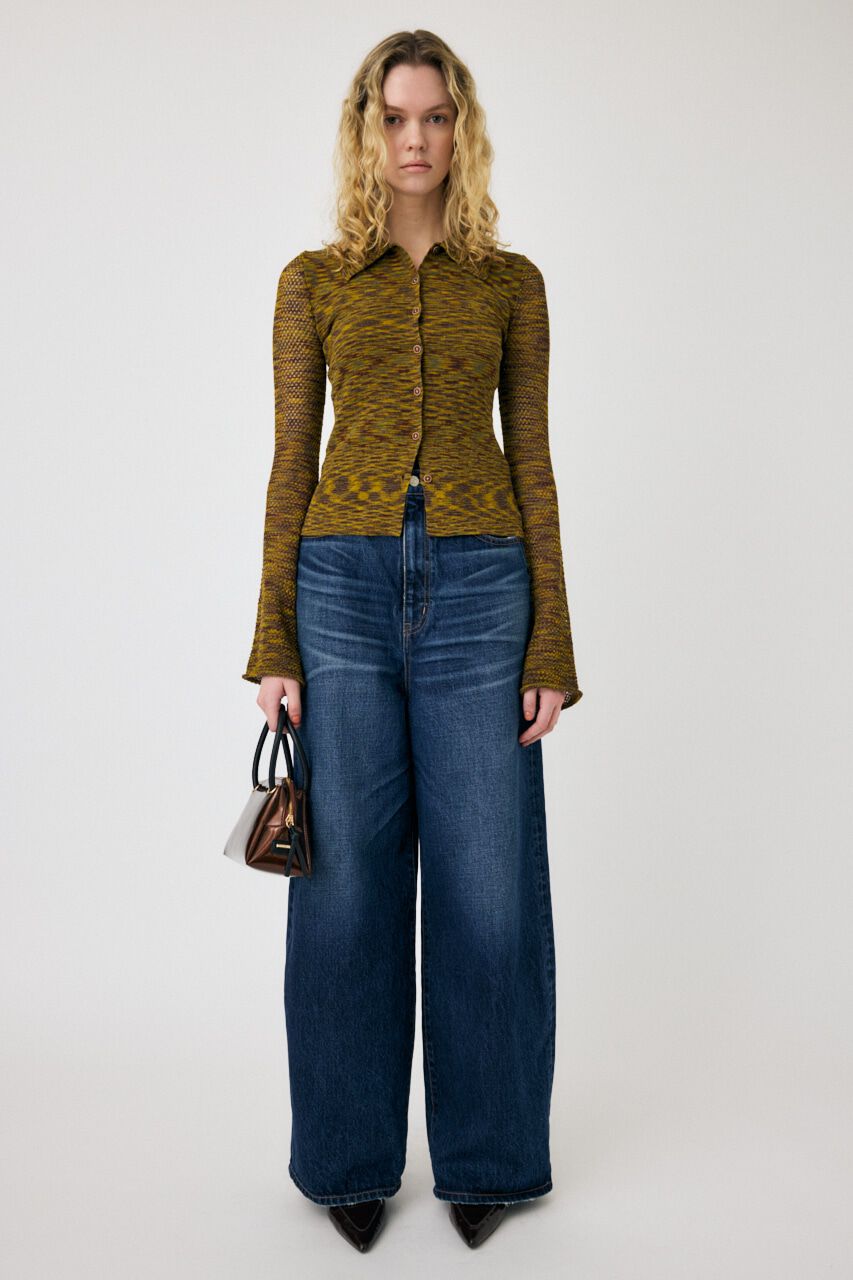 MOUSSY「MULTI BORDER ニットシャツ」|シャツ・ブラウス|