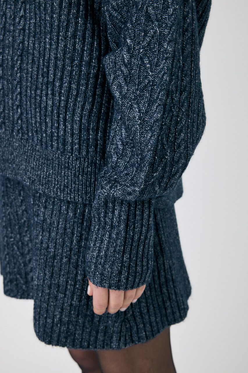 MOUSSY「RIB CABLE ニットトップス」|ニット・セーター|