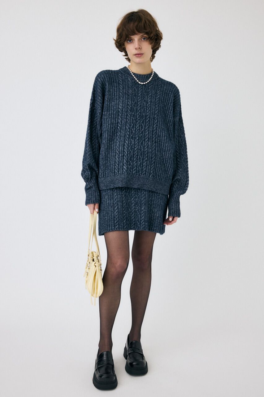 MOUSSY「RIB CABLE ニットトップス」|ニット・セーター|