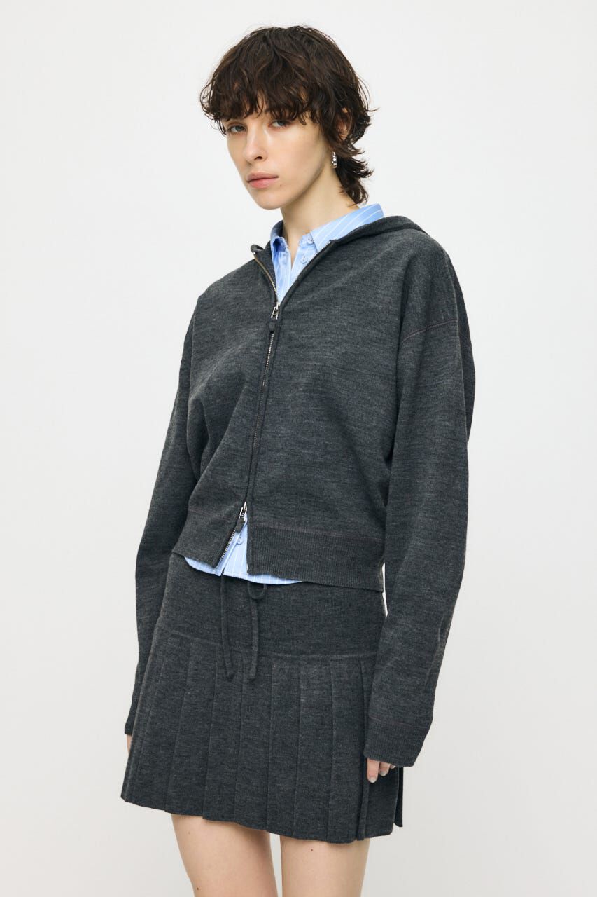 MOUSSY「ZIP UP PARKA & PLEATED ミニスカート」|ワンピース|T.GRY