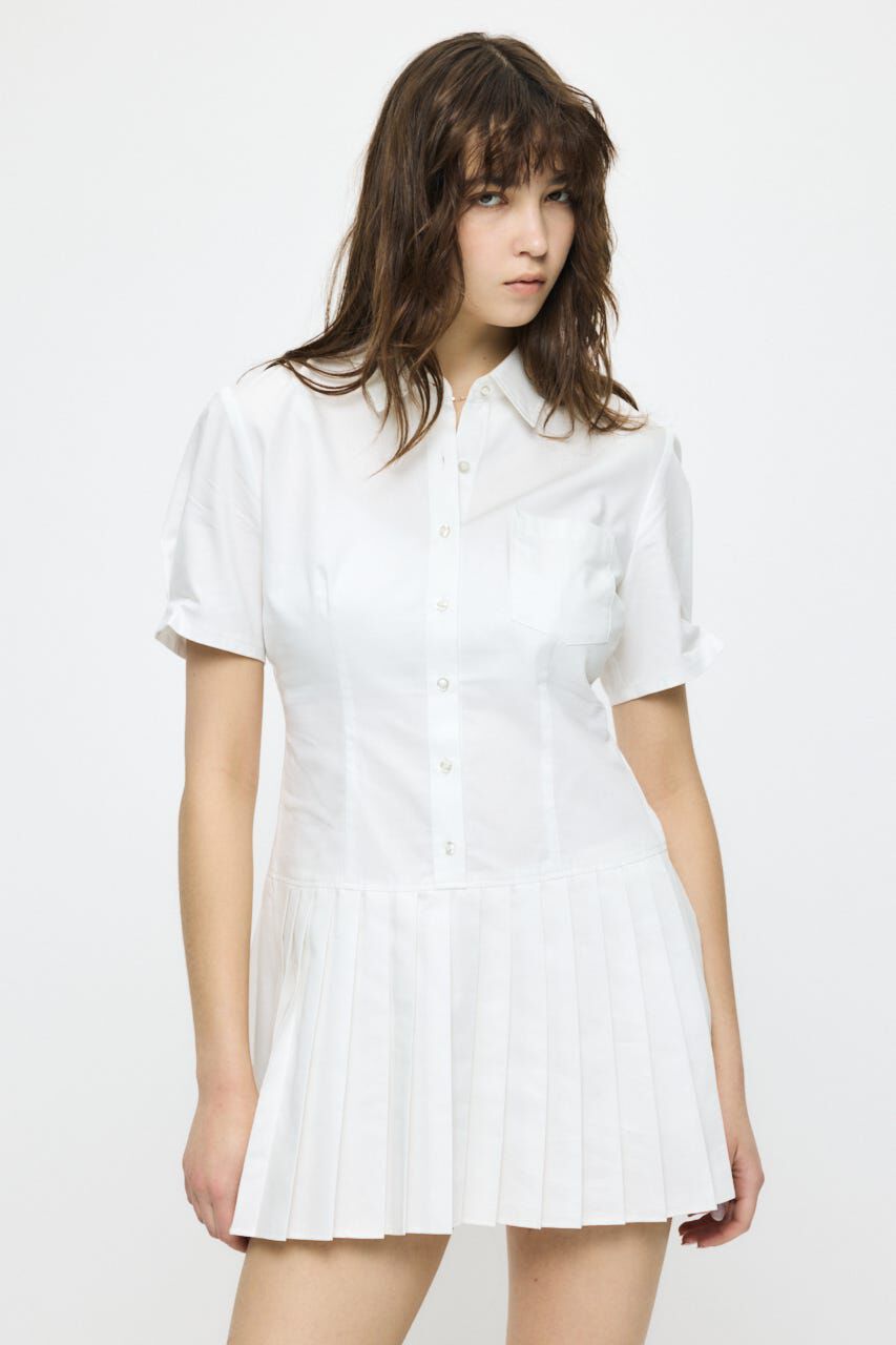MOUSSY「PLEATED SHIRT MINI ドレス」|ワンピース|