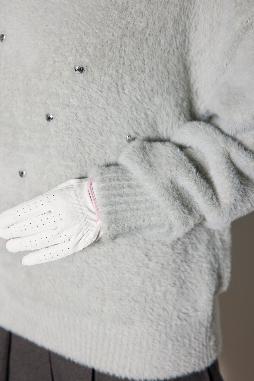 rienda「ハートビーズシャギーニットトップス」|ニット・セーター|