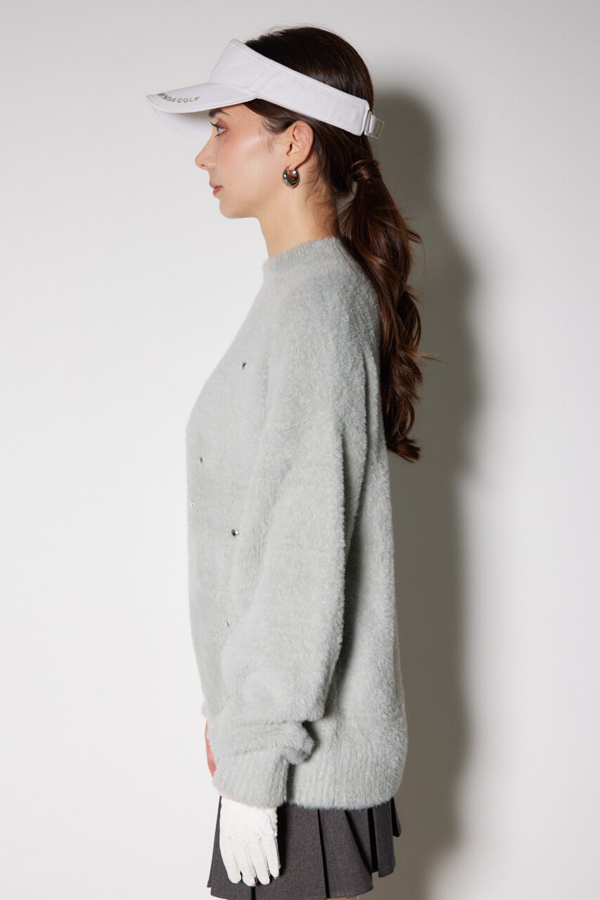 rienda「ハートビーズシャギーニットトップス」|ニット・セーター|