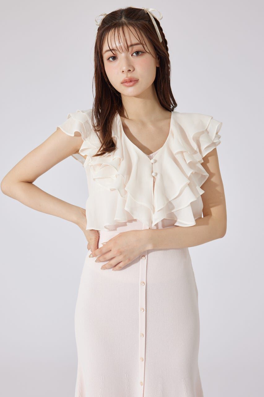 rienda「フリルブラウスセットニットマーメイドワンピース」|ワンピース|