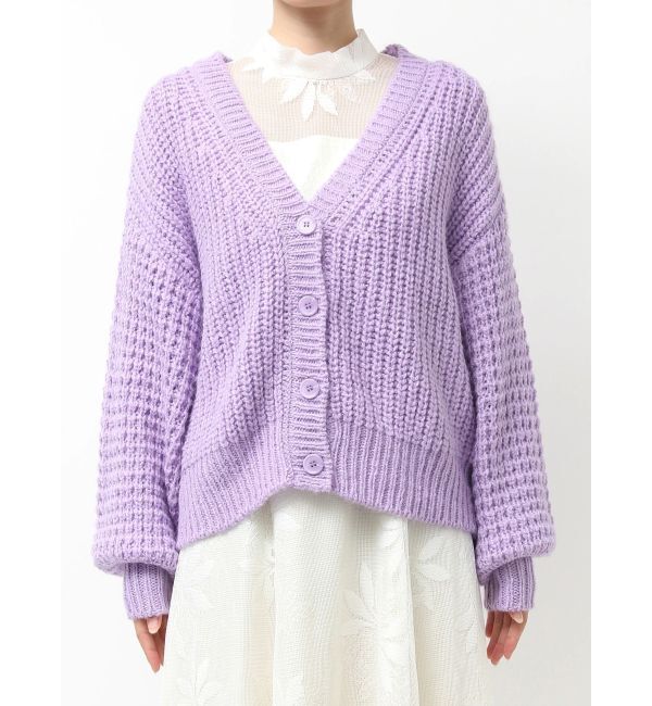 MERCURYDUO「ワッフルオーバーニットカーデ」|カーディガン|